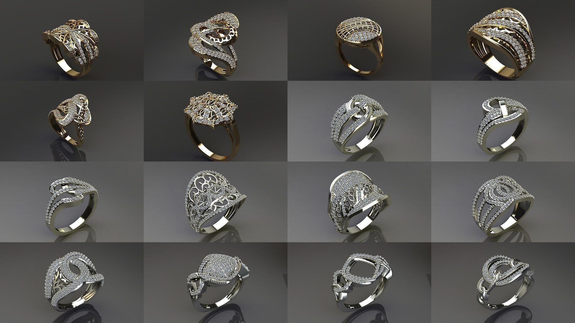 1400 Model Files - Women Ring Womens Rings Plain Models 3DM 3D Model Collection_47