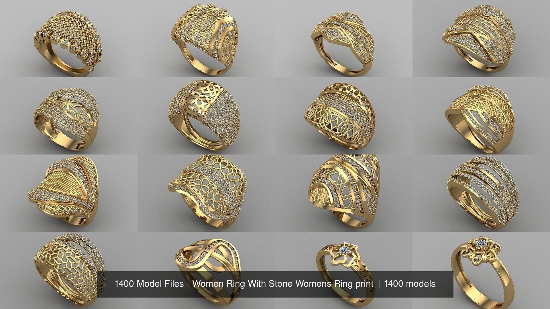 1400 Model Files - Women Ring Womens Rings Plain Models 3DM 3D Model Collection_151