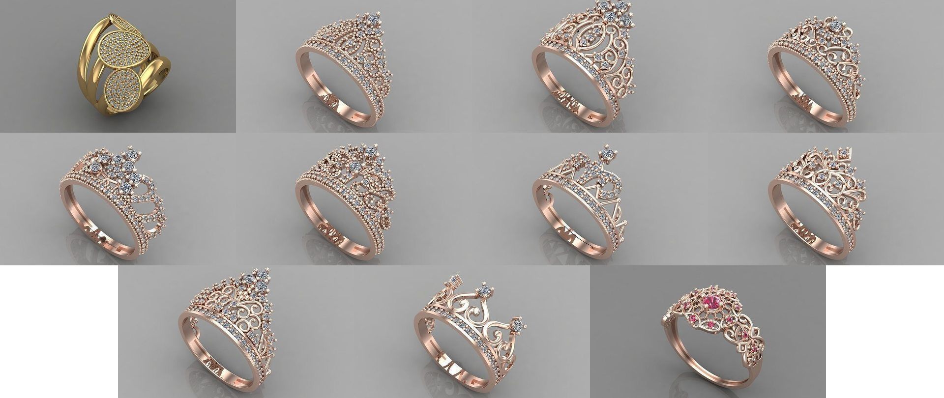 1400 Model Files - Women Ring Womens Rings Plain Models 3DM 3D Model Collection_272