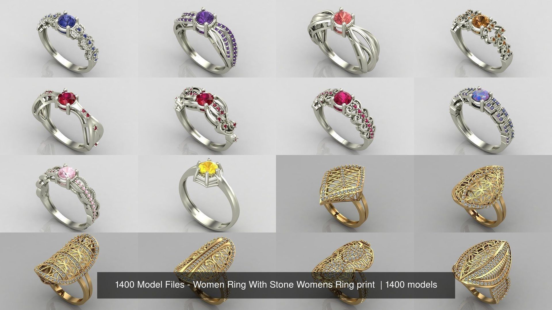 1400 Model Files - Women Ring Womens Rings Plain Models 3DM 3D Model Collection_134