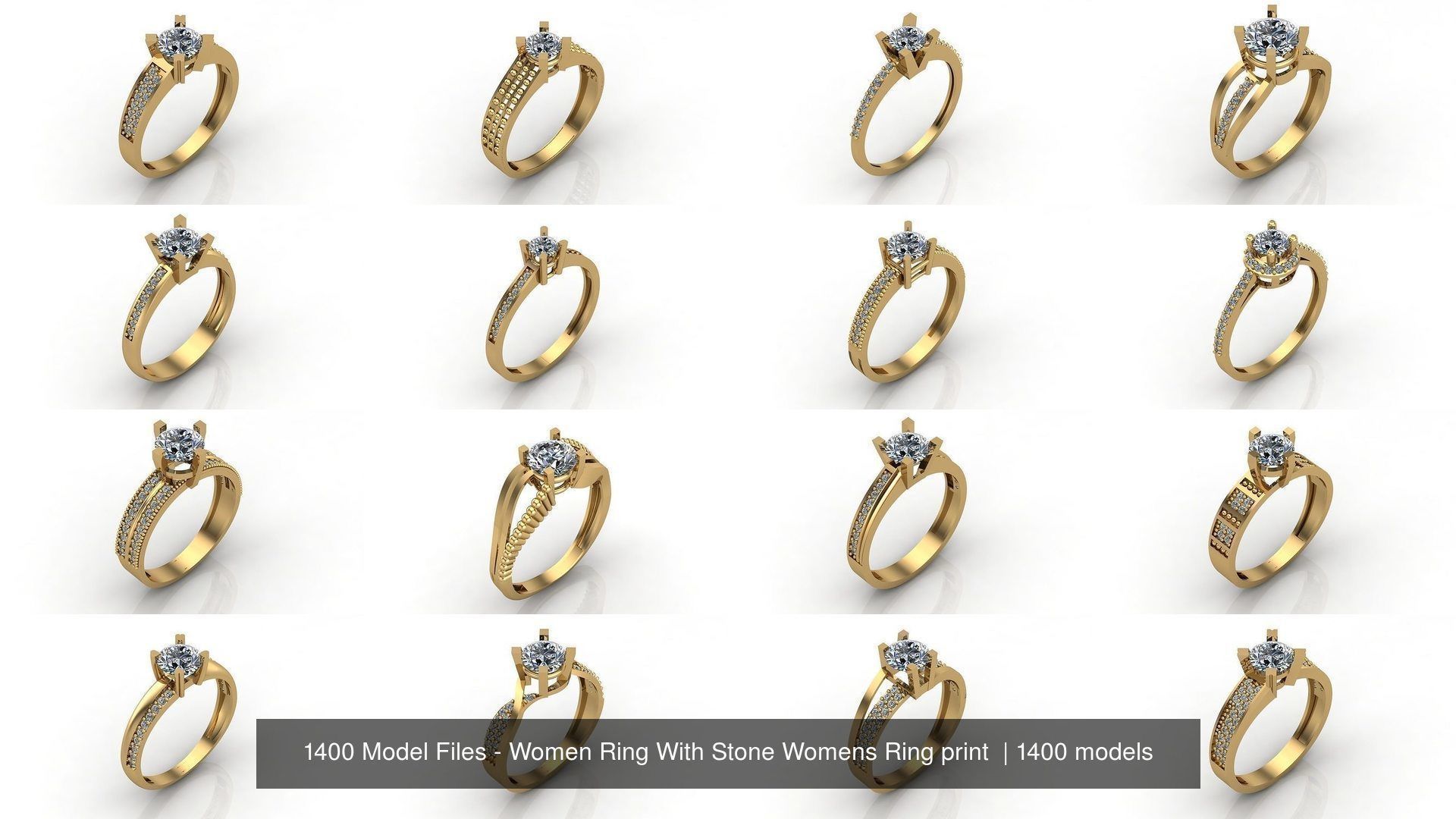 1400 Model Files - Women Ring Womens Rings Plain Models 3DM 3D Model Collection_174