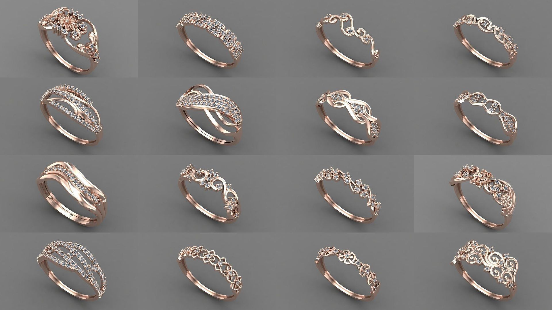 1400 Model Files - Women Ring Womens Rings Plain Models 3DM 3D Model Collection_1