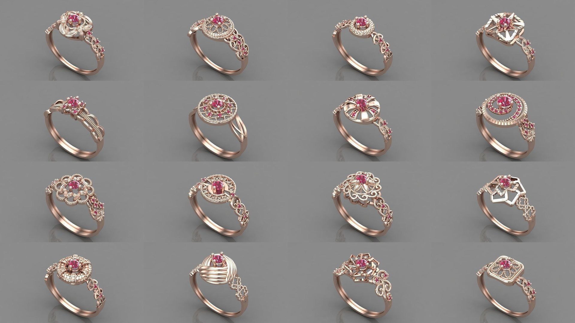 1400 Model Files - Women Ring Womens Rings Plain Models 3DM 3D Model Collection_274