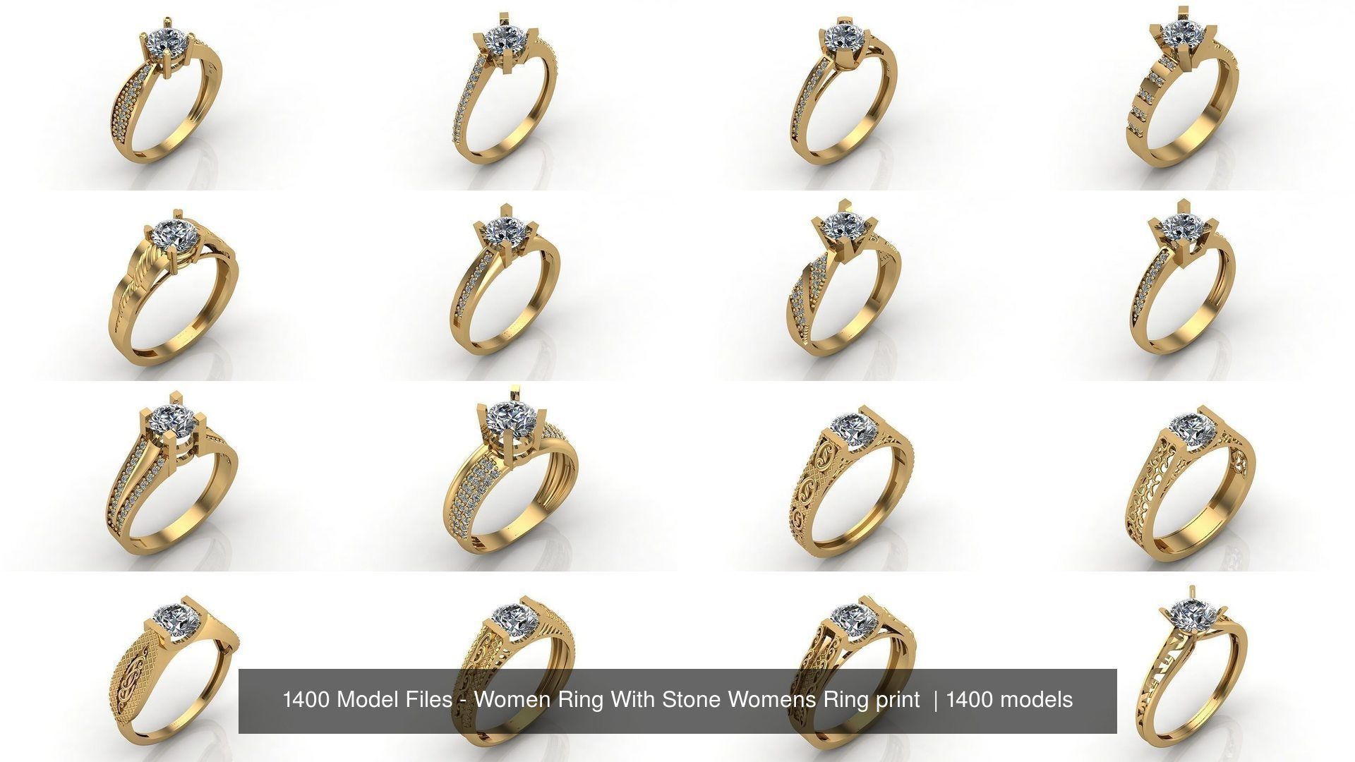 1400 Model Files - Women Ring Womens Rings Plain Models 3DM 3D Model Collection_177