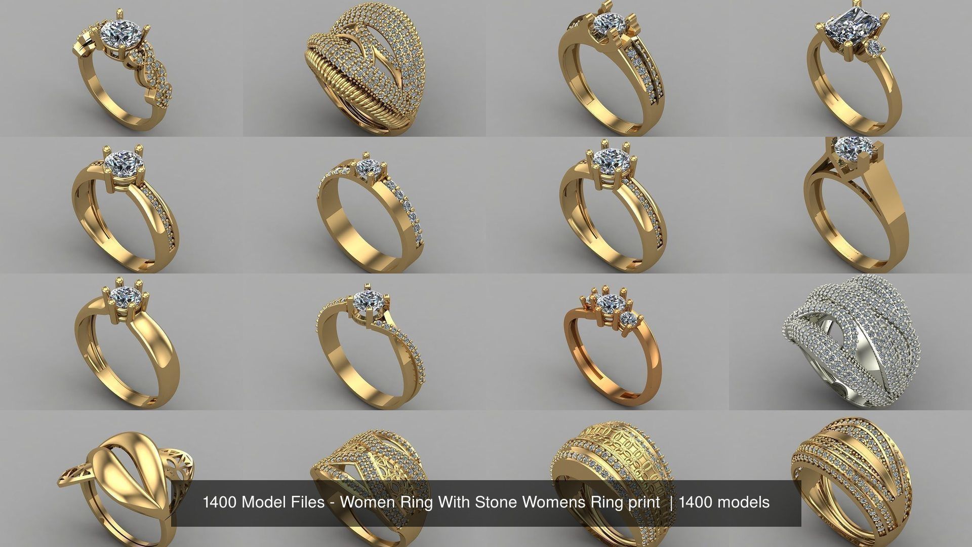 1400 Model Files - Women Ring Womens Rings Plain Models 3DM 3D Model Collection_172