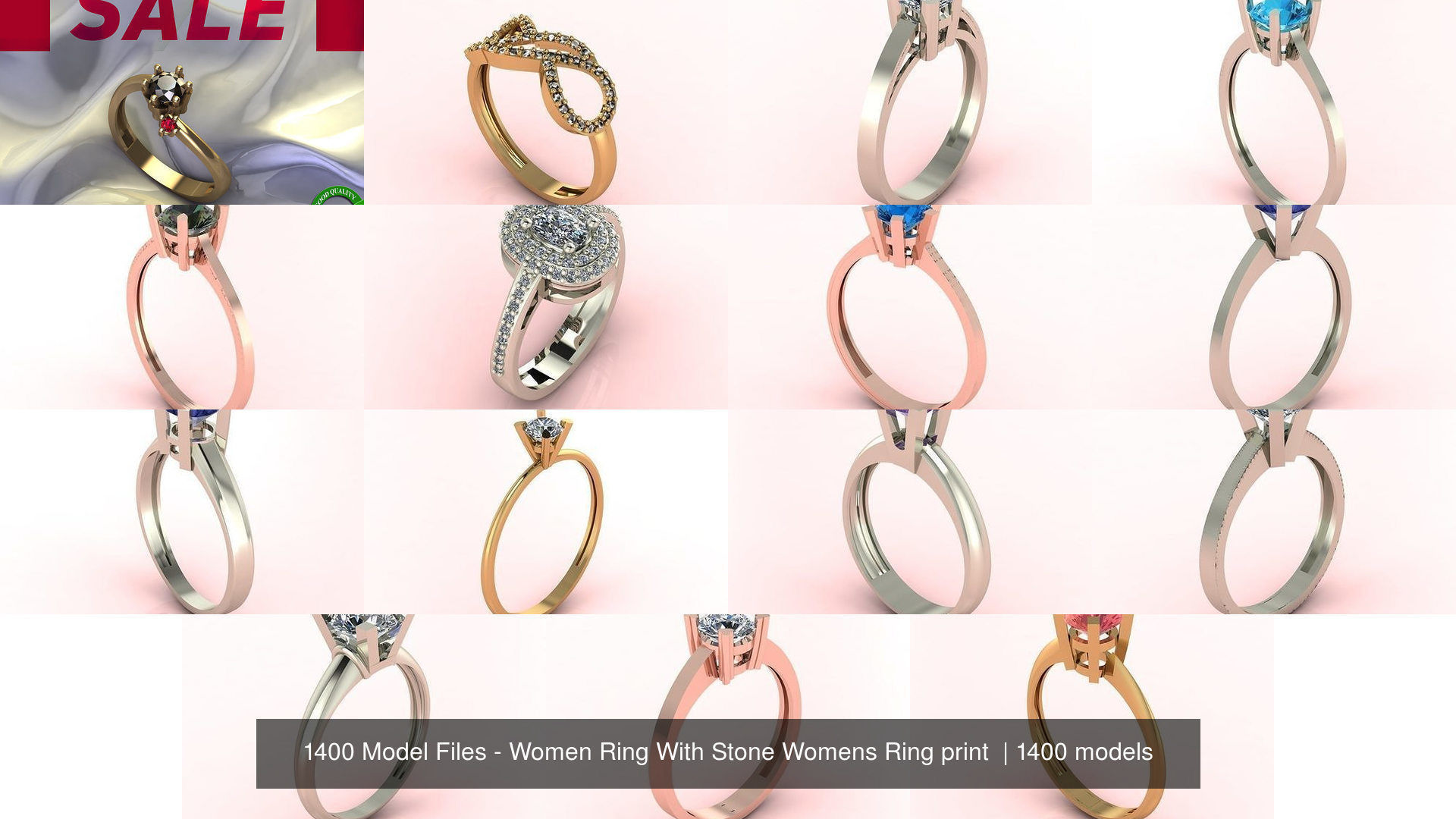 1400 Model Files - Women Ring Womens Rings Plain Models 3DM 3D Model Collection_31