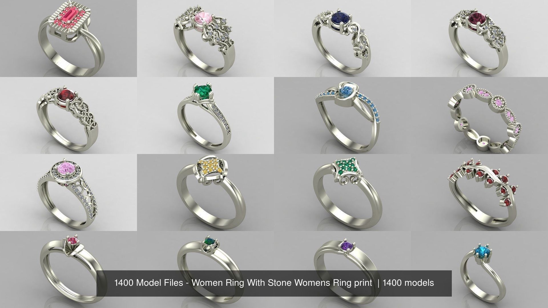1400 Model Files - Women Ring Womens Rings Plain Models 3DM 3D Model Collection_128