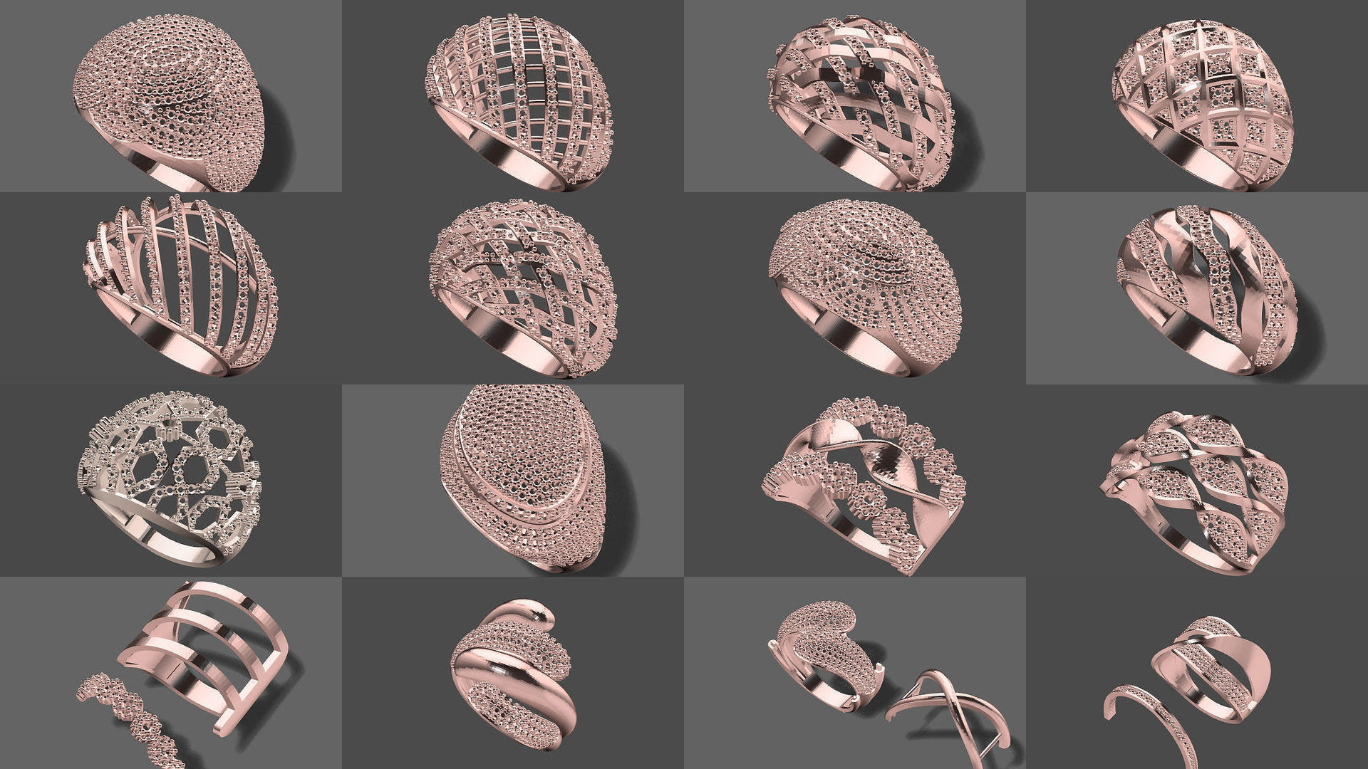 1400 Model Files - Women Ring Womens Rings Plain Models 3DM 3D Model Collection_175