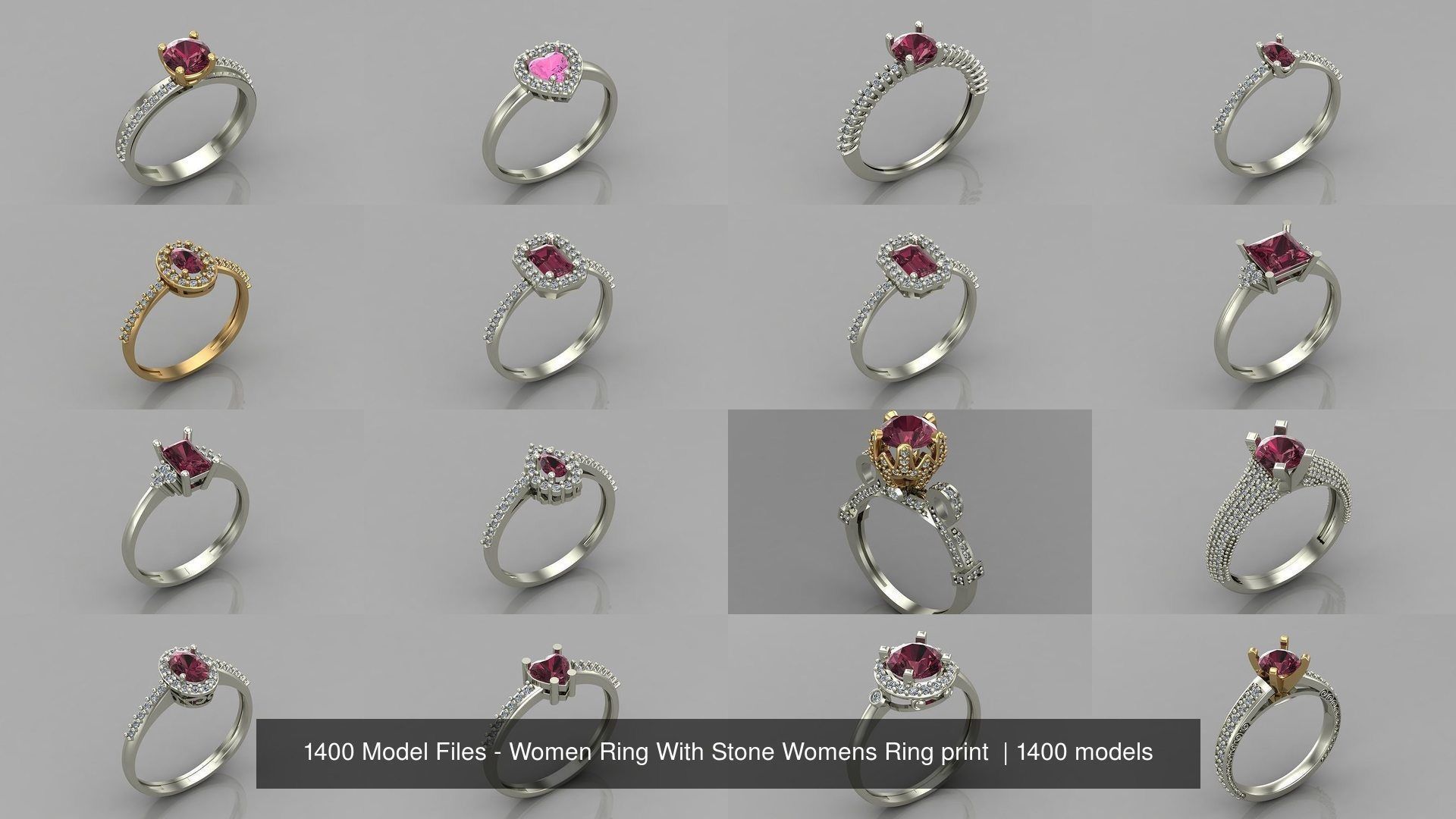 1400 Model Files - Women Ring Womens Rings Plain Models 3DM 3D Model Collection_195