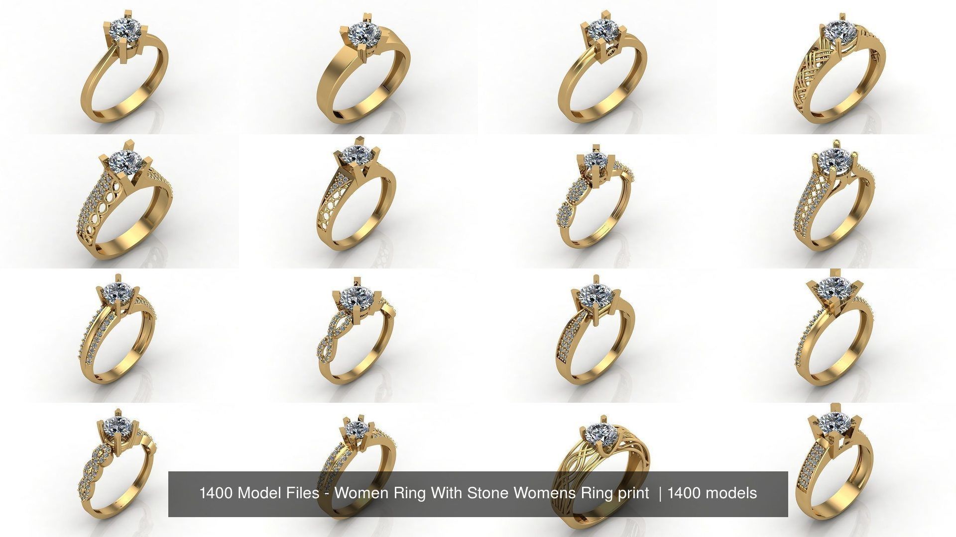 1400 Model Files - Women Ring Womens Rings Plain Models 3DM 3D Model Collection_171
