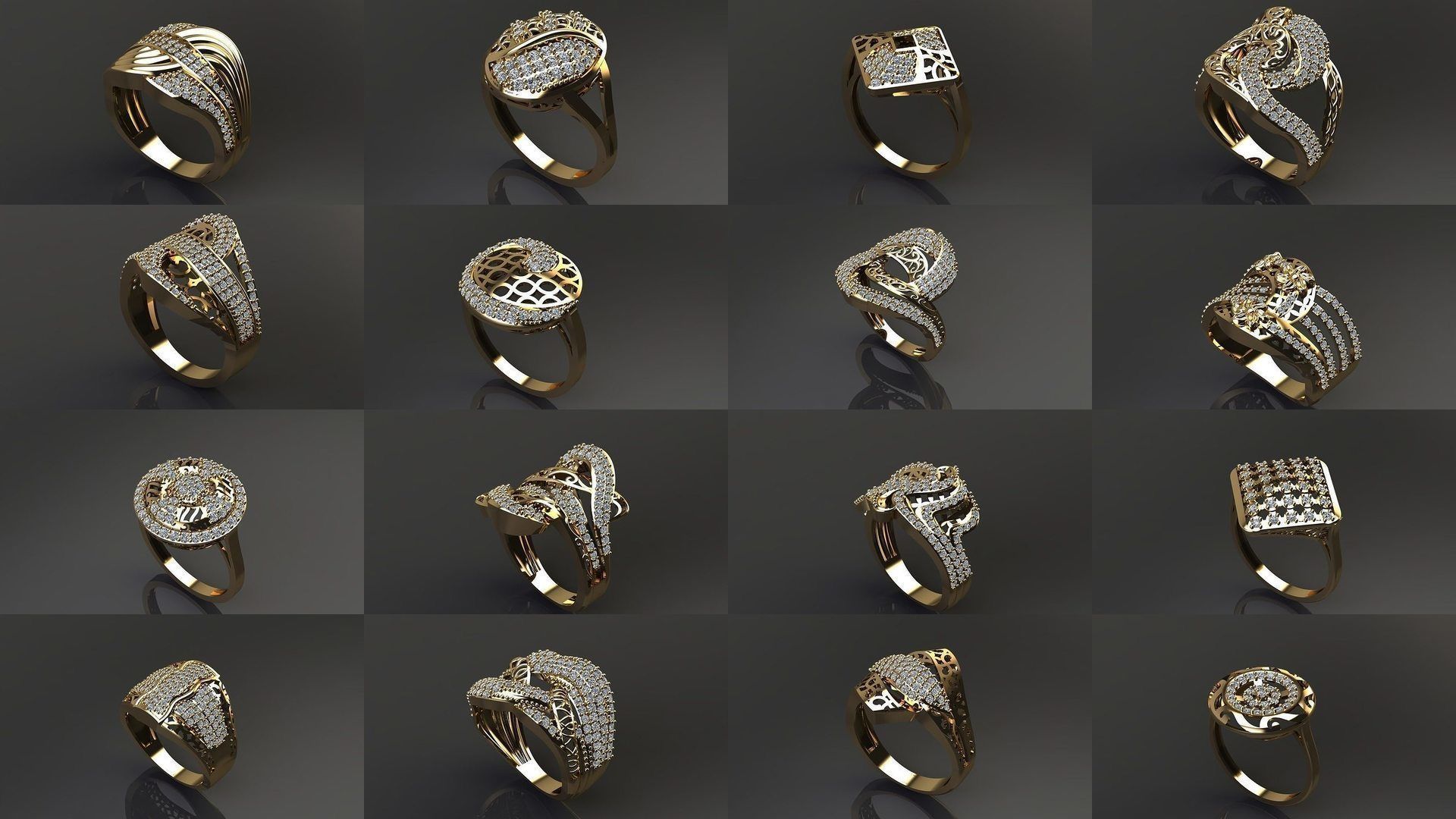 1400 Model Files - Women Ring Womens Rings Plain Models 3DM 3D Model Collection_41