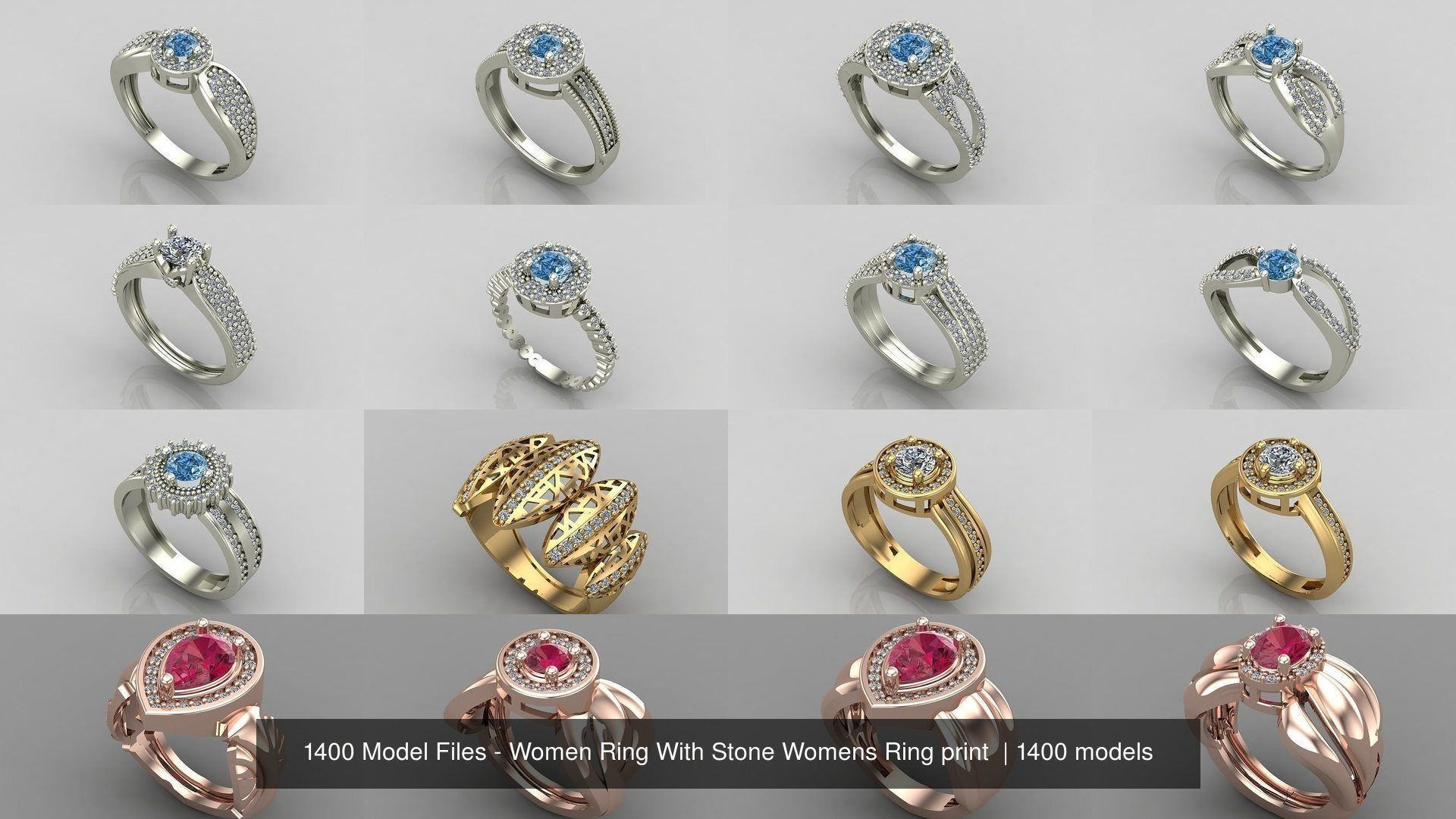 1400 Model Files - Women Ring Womens Rings Plain Models 3DM 3D Model Collection_202