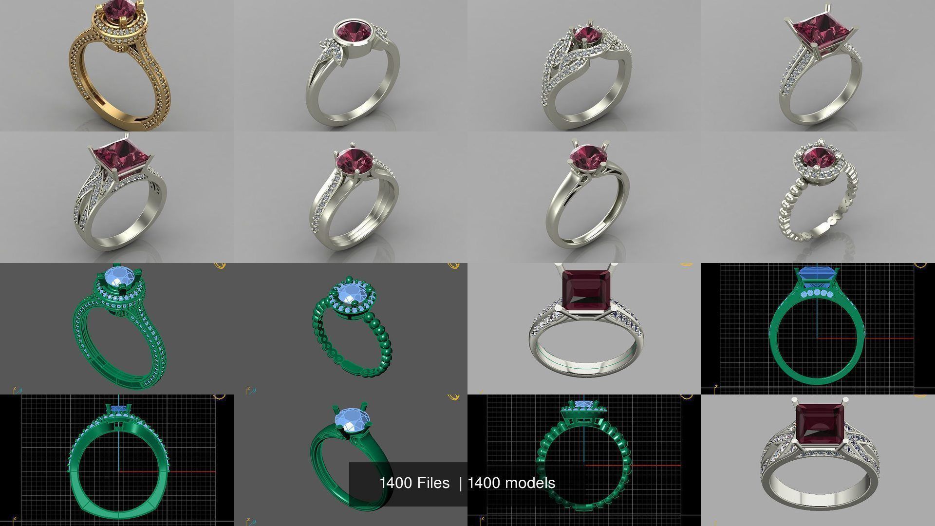 1400 Model Files - Women Ring Womens Rings Plain Models 3DM 3D Model Collection_290
