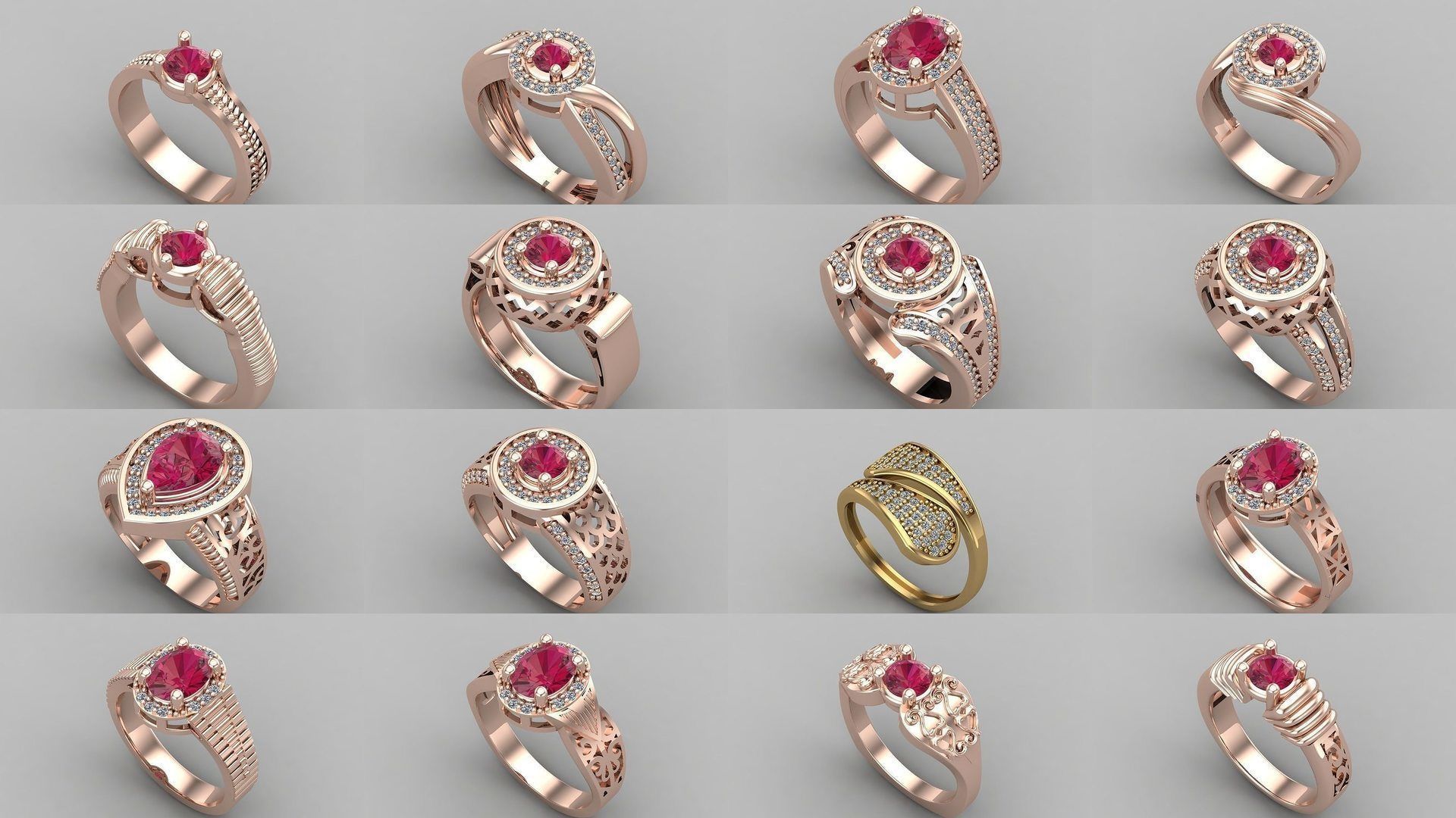 1400 Model Files - Women Ring Womens Rings Plain Models 3DM 3D Model Collection_249