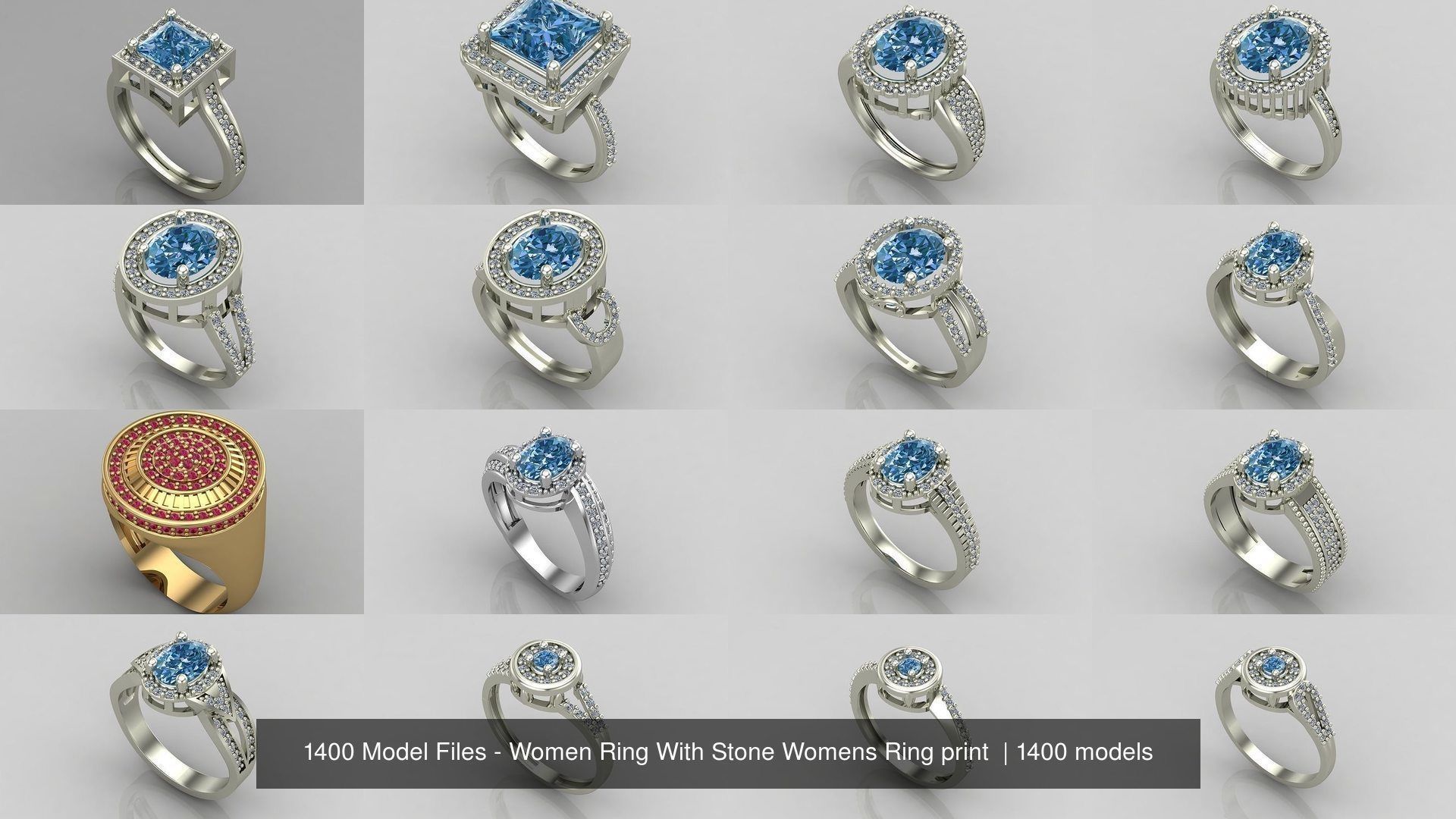 1400 Model Files - Women Ring Womens Rings Plain Models 3DM 3D Model Collection_92