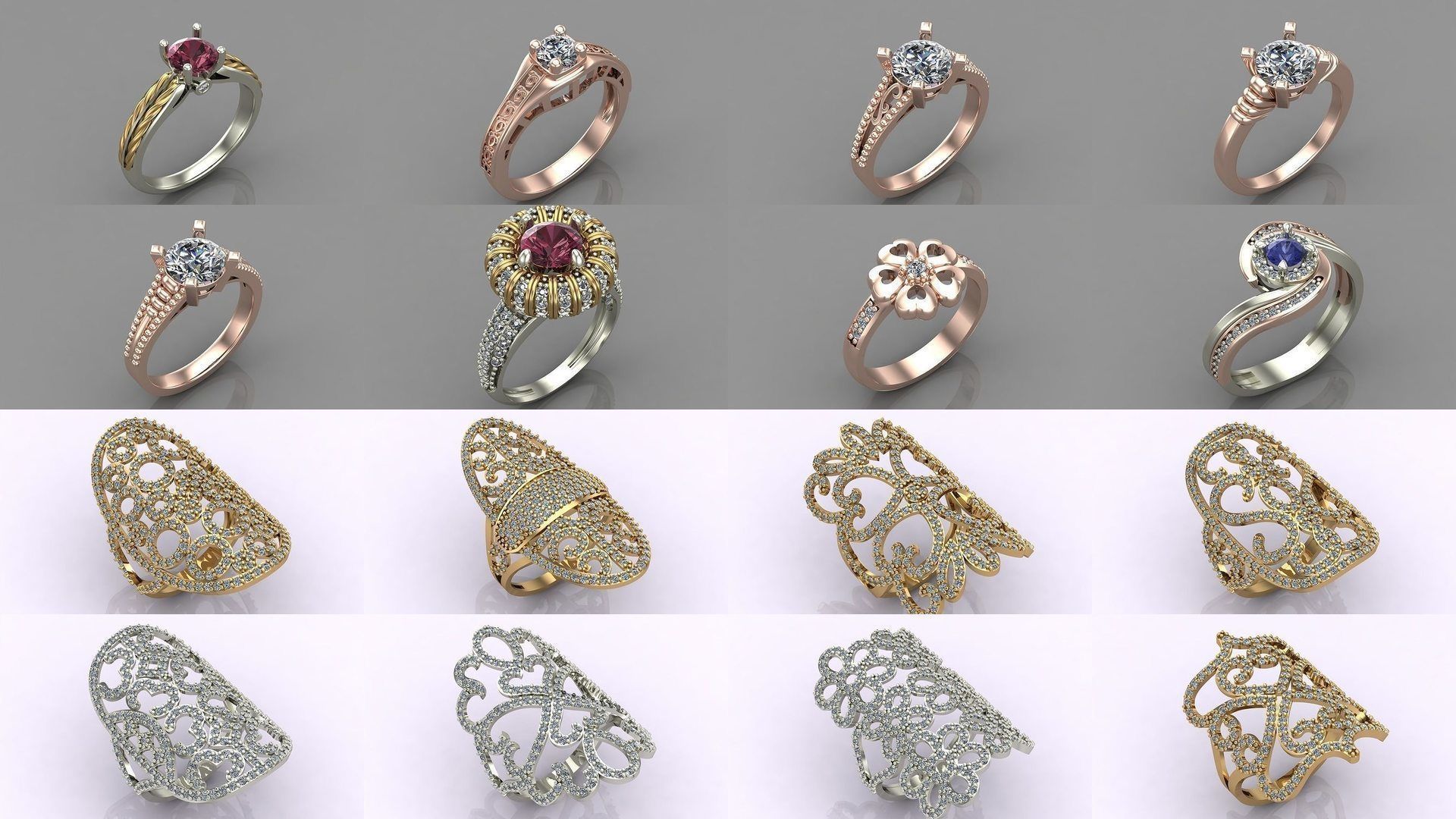 1400 Model Files - Women Ring Womens Rings Plain Models 3DM 3D Model Collection_286