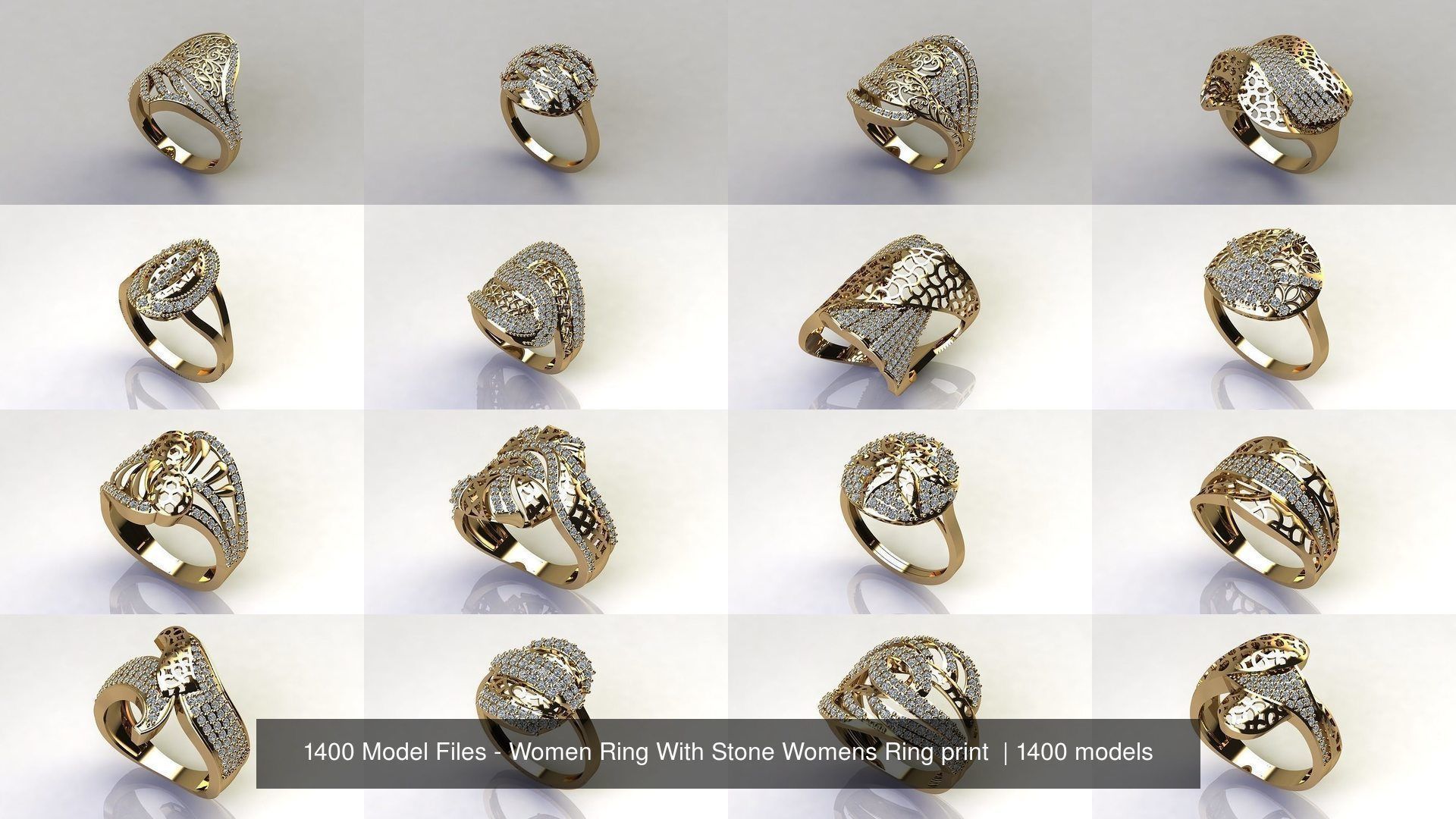 1400 Model Files - Women Ring Womens Rings Plain Models 3DM 3D Model Collection_75