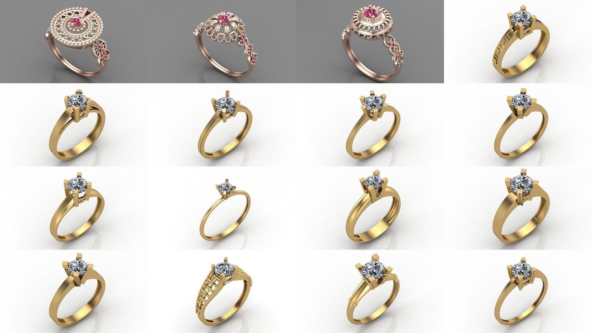1400 Model Files - Women Ring Womens Rings Plain Models 3DM 3D Model Collection_276