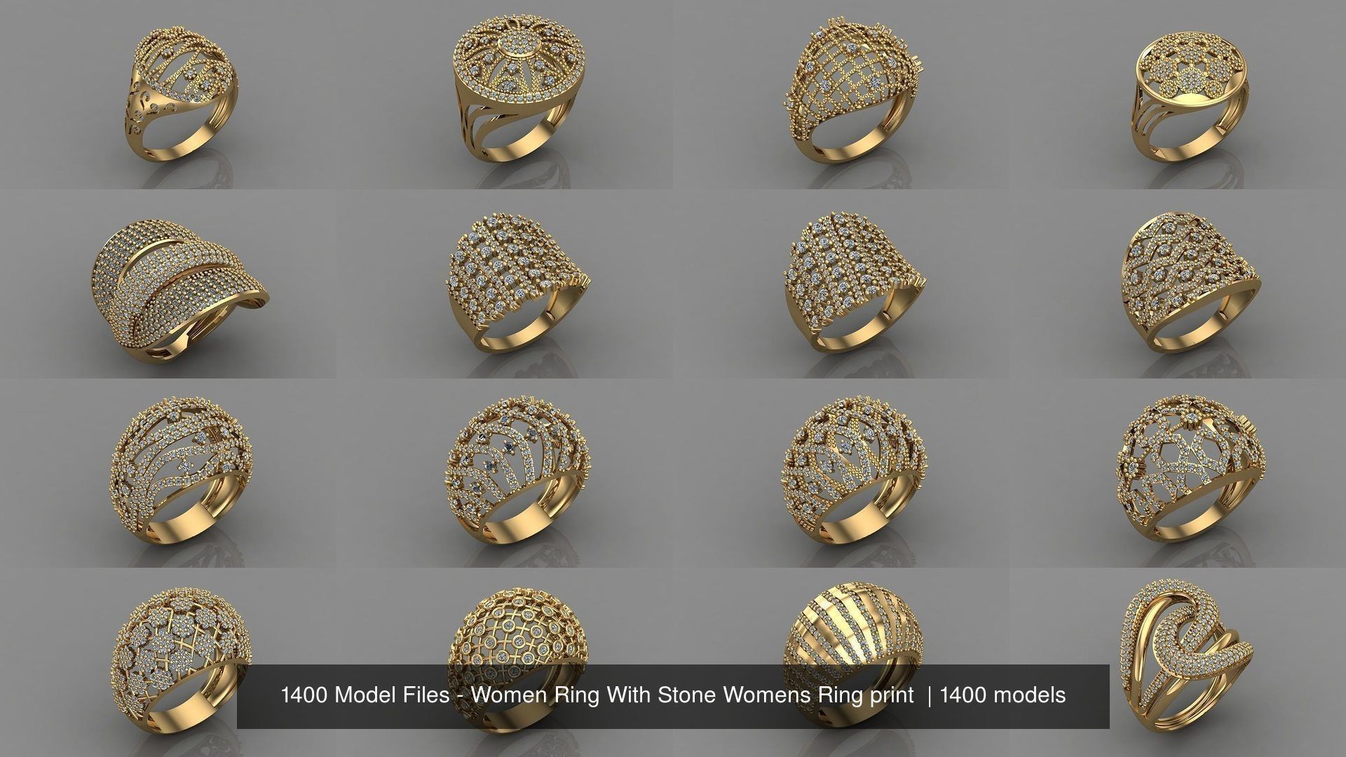 1400 Model Files - Women Ring Womens Rings Plain Models 3DM 3D Model Collection_150