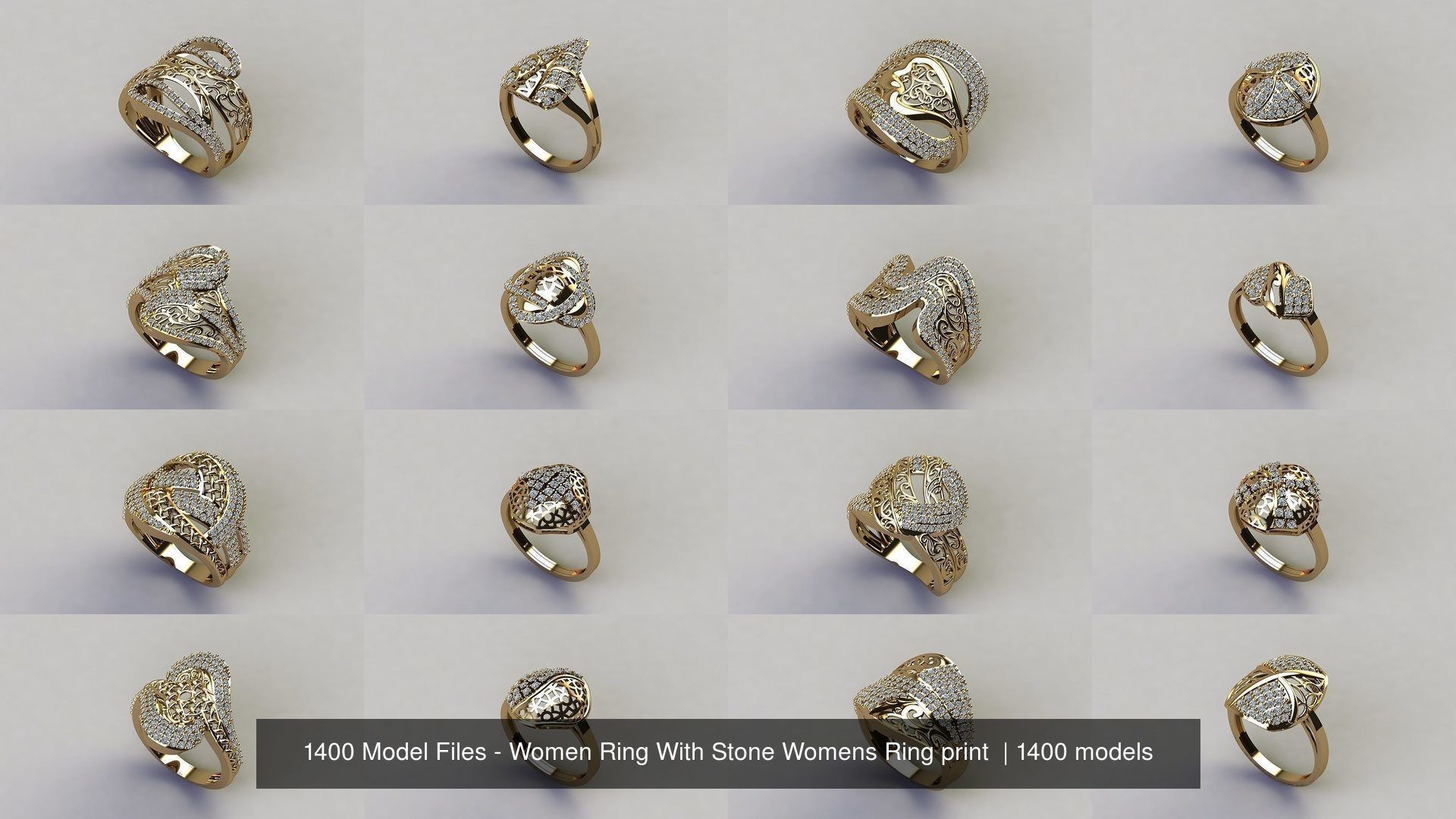 1400 Model Files - Women Ring Womens Rings Plain Models 3DM 3D Model Collection_44