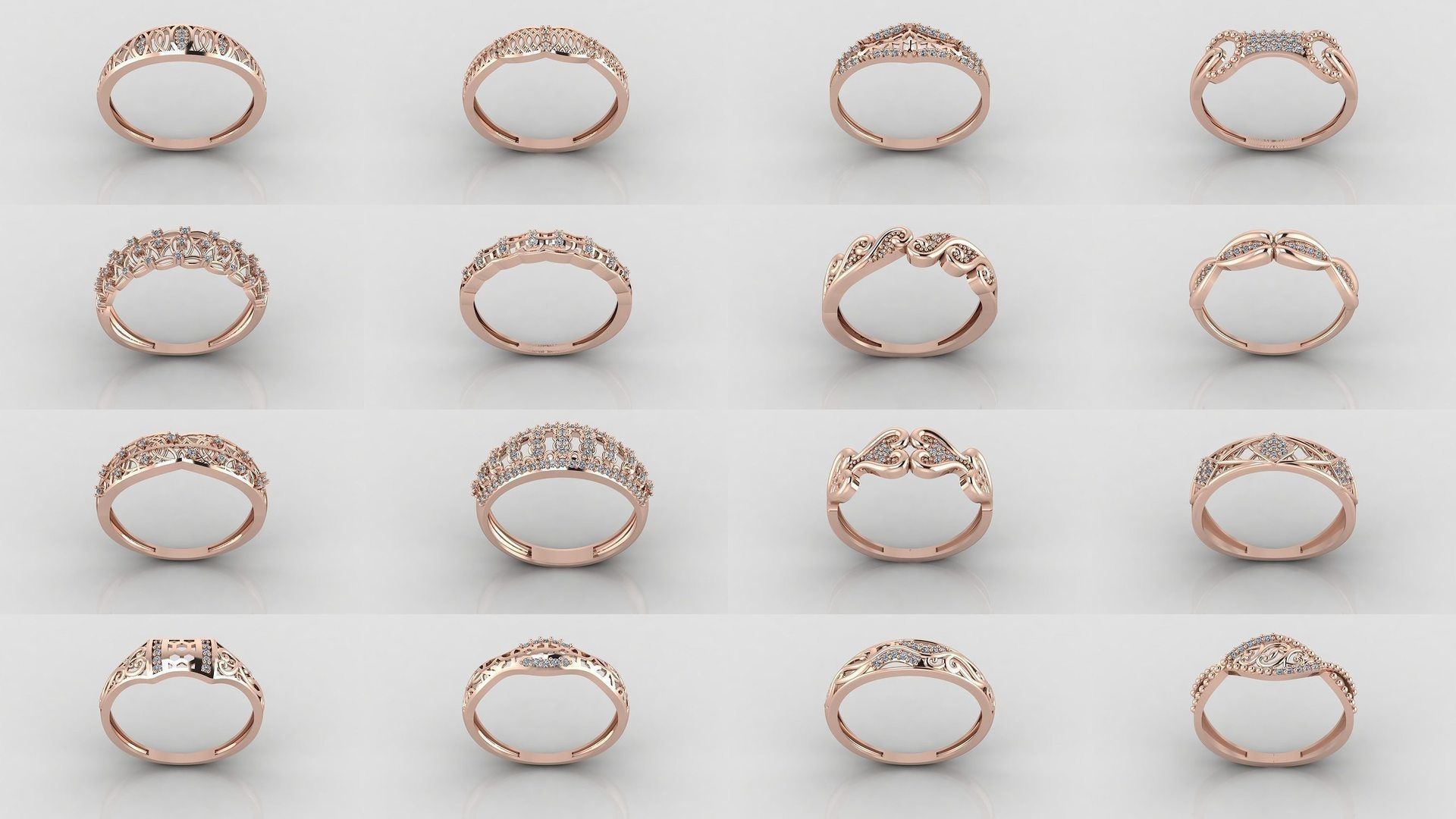 1400 Model Files - Women Ring Womens Rings Plain Models 3DM 3D Model Collection_4