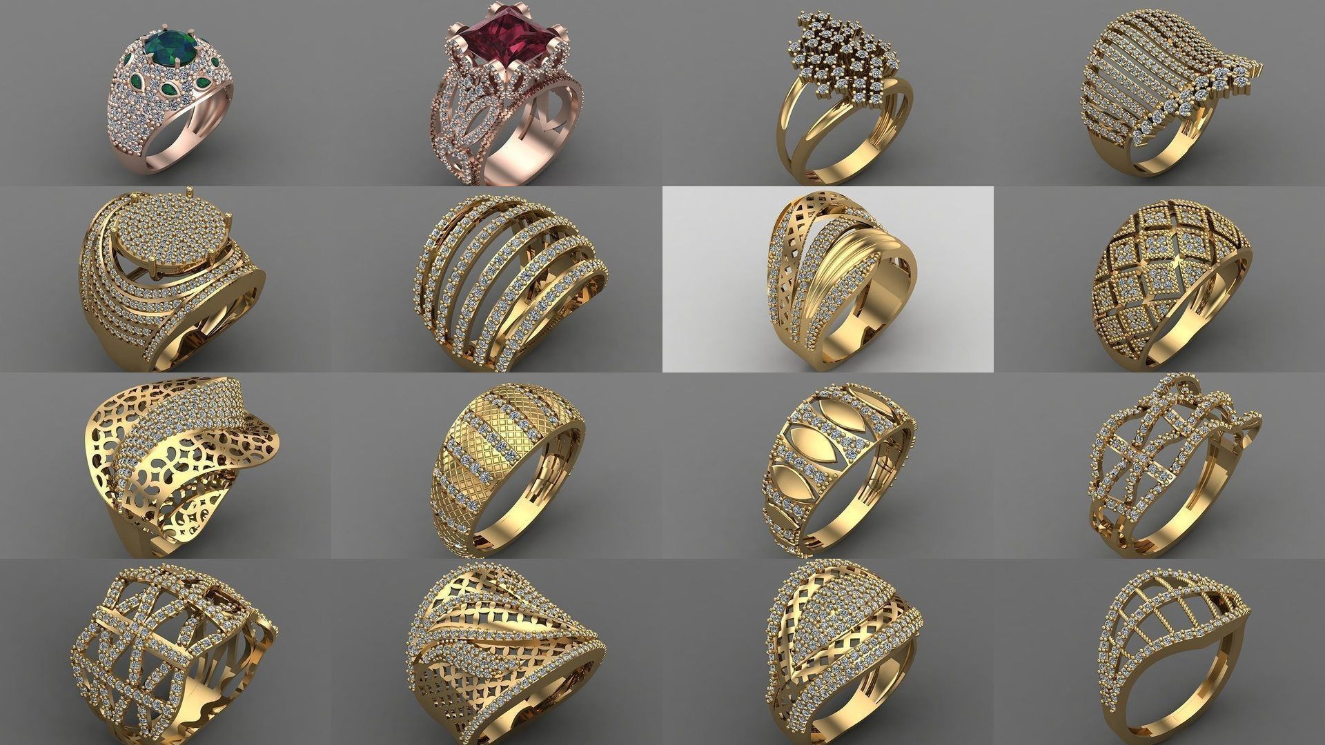 1400 Model Files - Women Ring Womens Rings Plain Models 3DM 3D Model Collection_253