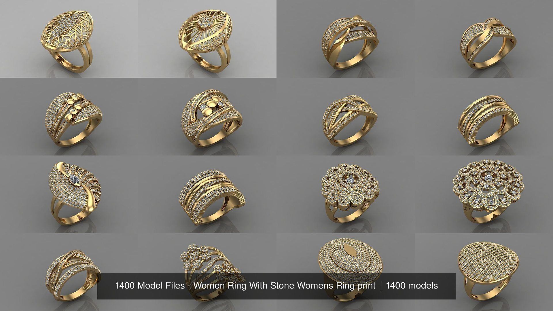 1400 Model Files - Women Ring Womens Rings Plain Models 3DM 3D Model Collection_141