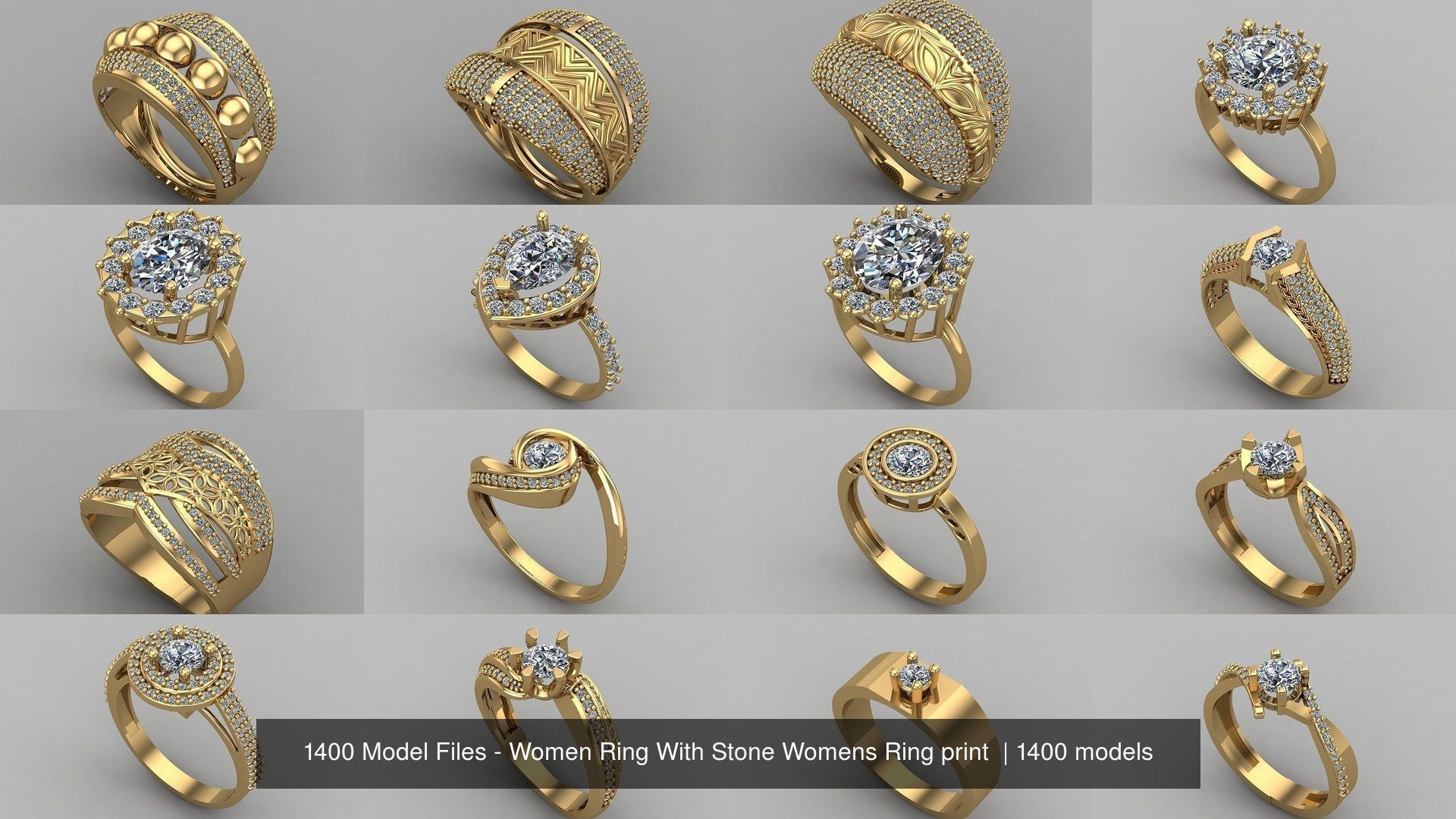 1400 Model Files - Women Ring Womens Rings Plain Models 3DM 3D Model Collection_178