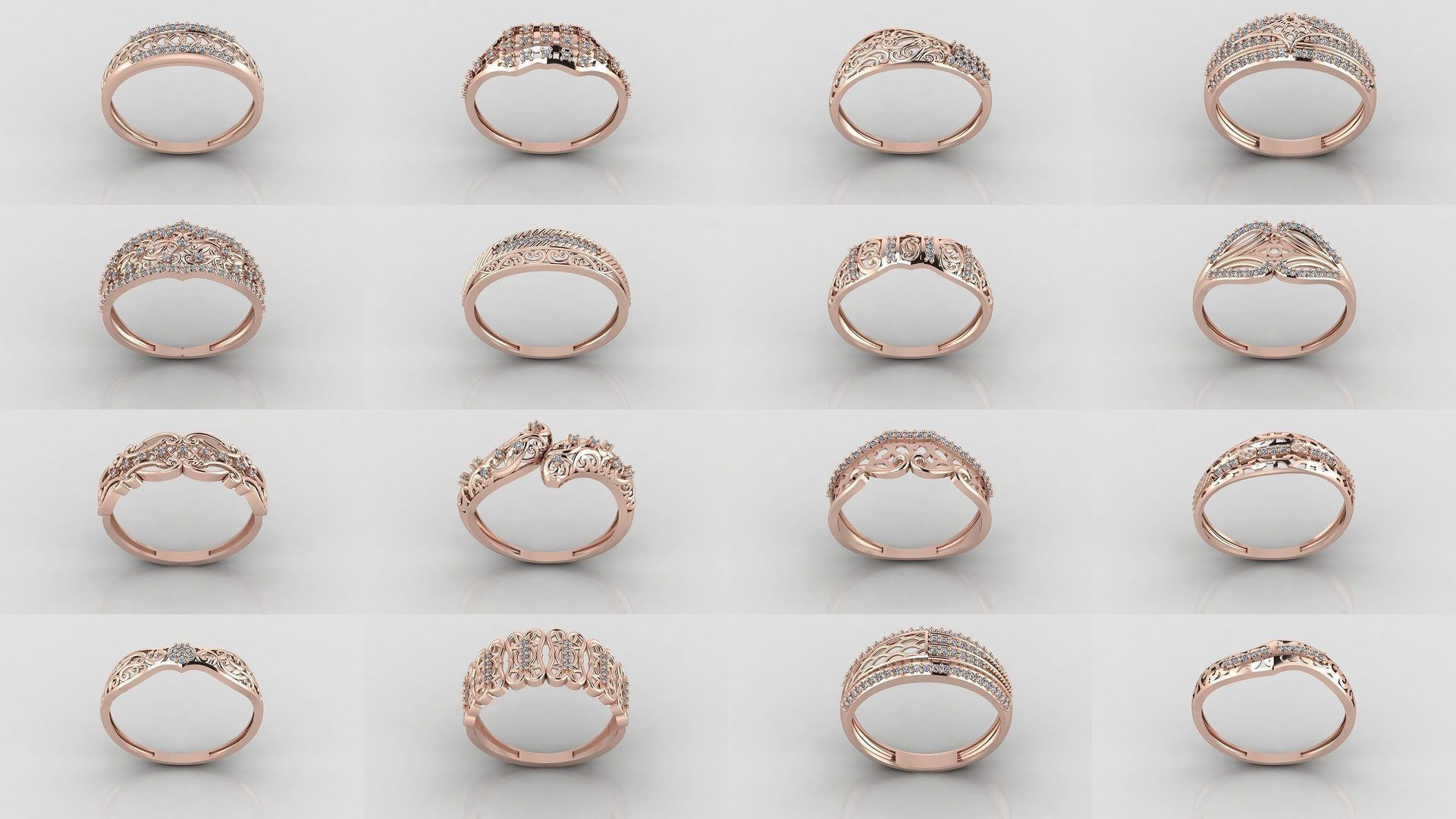 1400 Model Files - Women Ring Womens Rings Plain Models 3DM 3D Model Collection_2