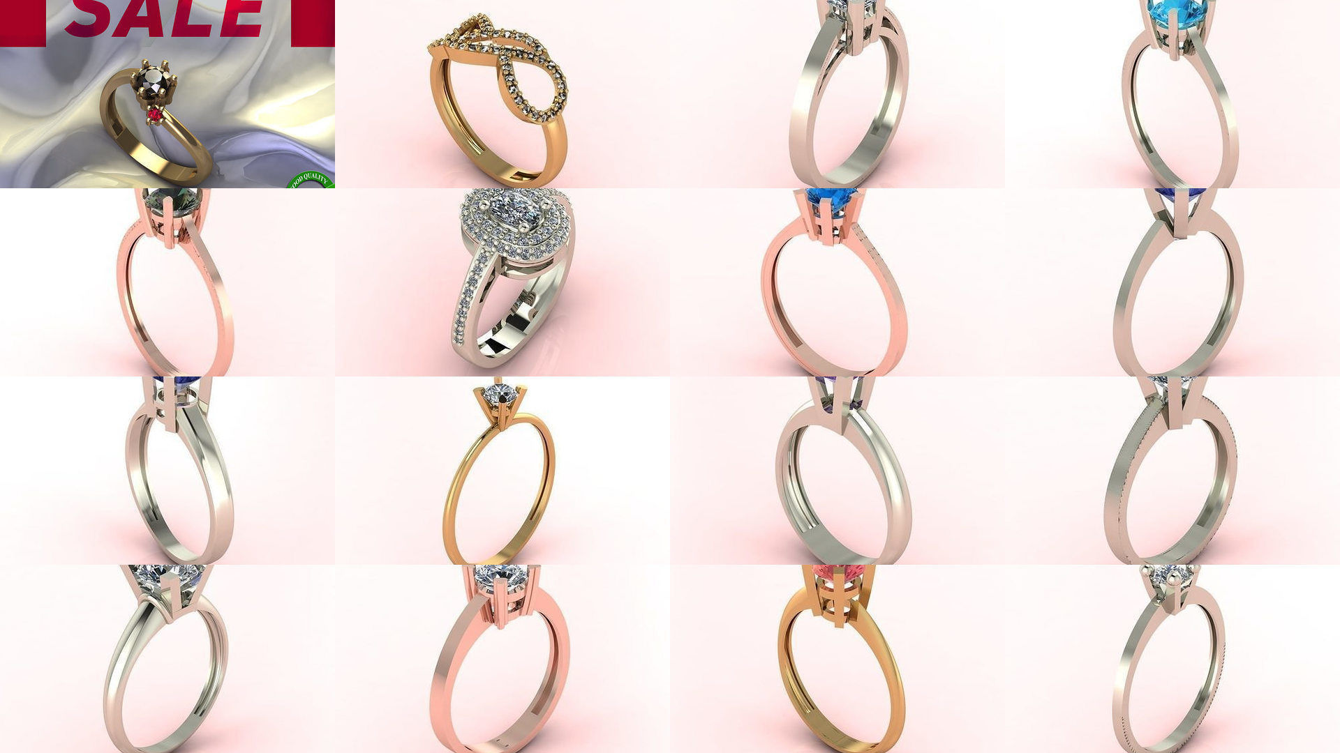 1400 Model Files - Women Ring Womens Rings Plain Models 3DM 3D Model Collection_124