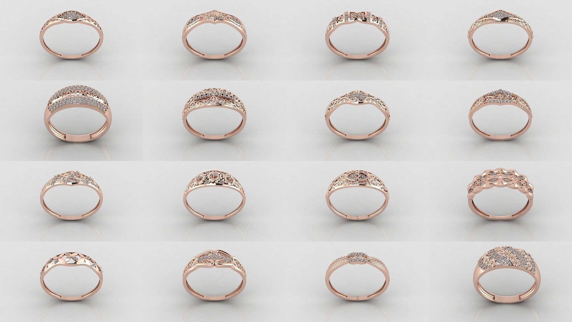 1400 Model Files - Women Ring Womens Rings Plain Models 3DM 3D Model Collection_6