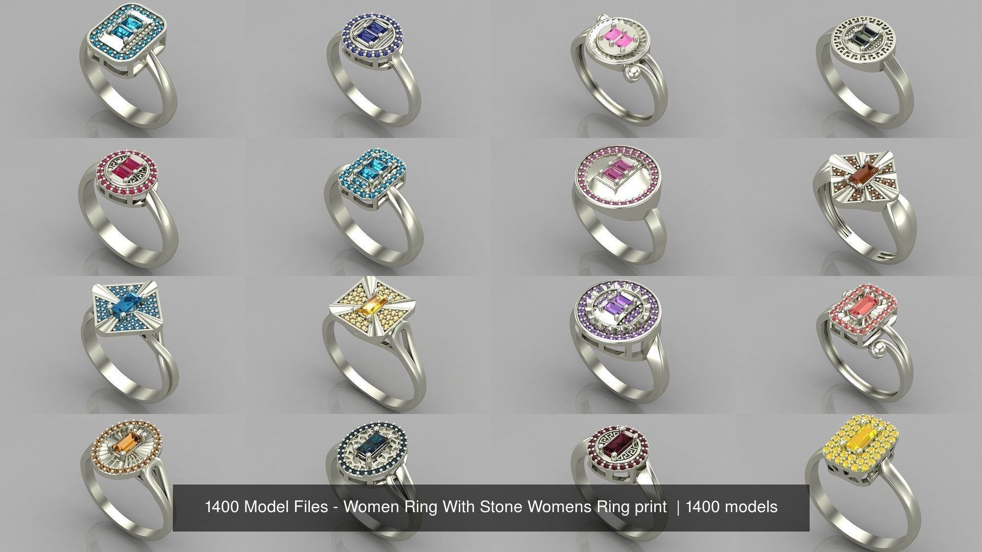 1400 Model Files - Women Ring Womens Rings Plain Models 3DM 3D Model Collection_126