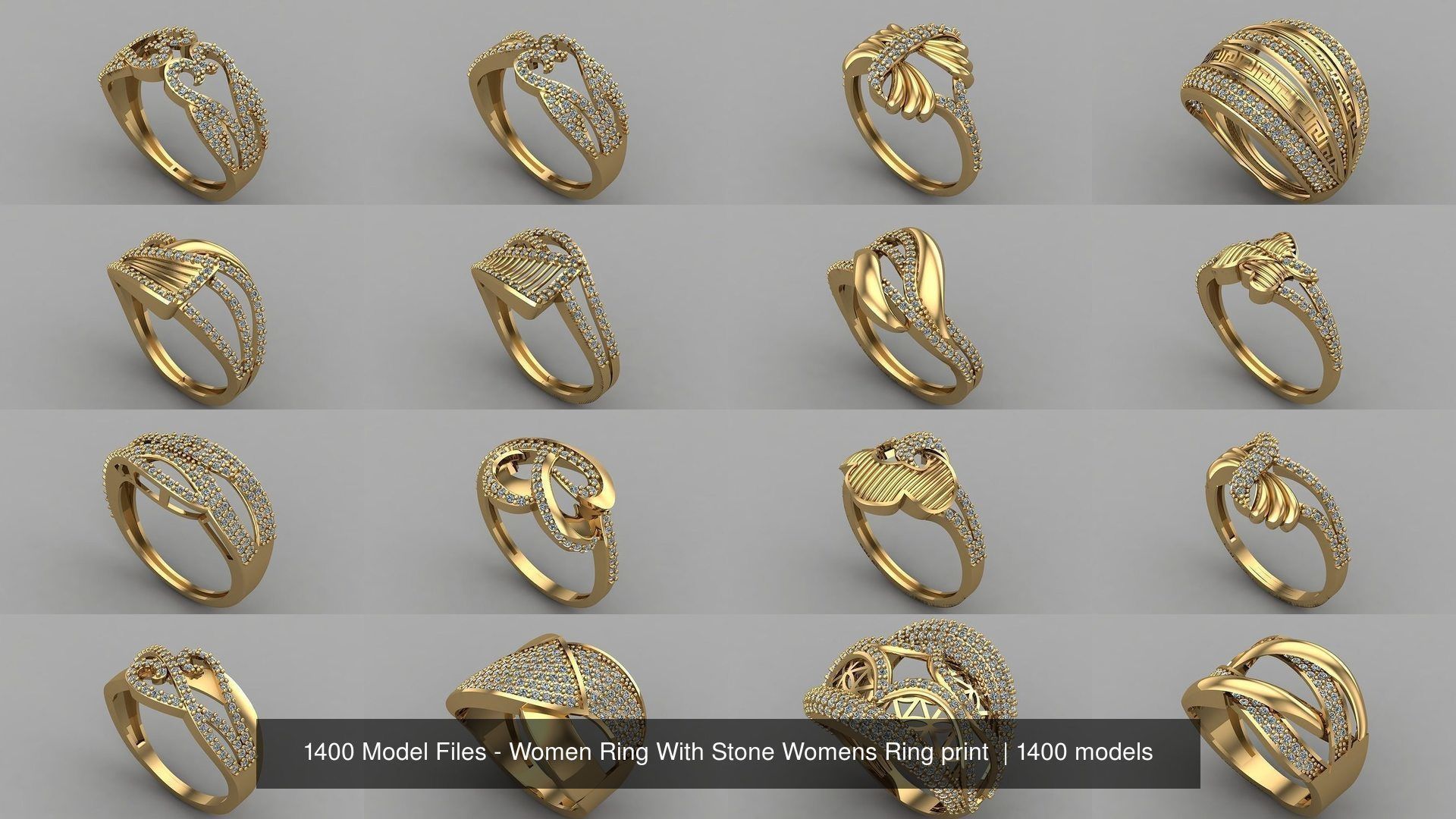 1400 Model Files - Women Ring Womens Rings Plain Models 3DM 3D Model Collection_82