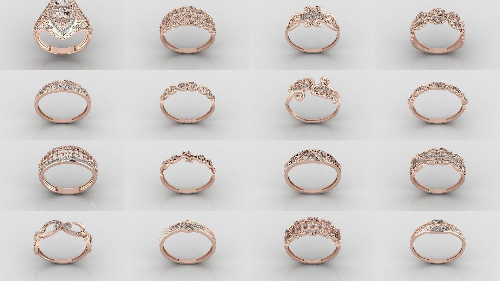 1400 Model Files - Women Ring Womens Rings Plain Models 3DM 3D Model Collection_3