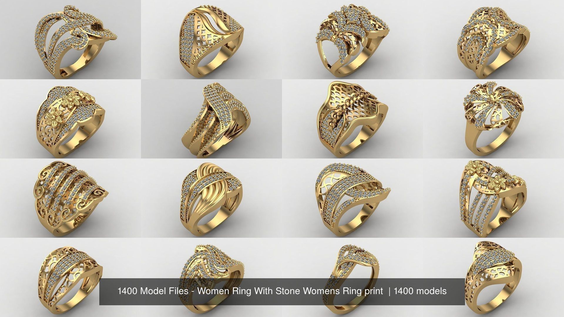 1400 Model Files - Women Ring Womens Rings Plain Models 3DM 3D Model Collection_108