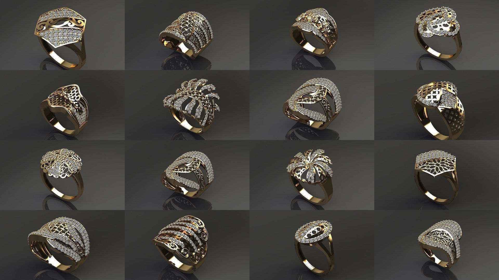 1400 Model Files - Women Ring Womens Rings Plain Models 3DM 3D Model Collection_37