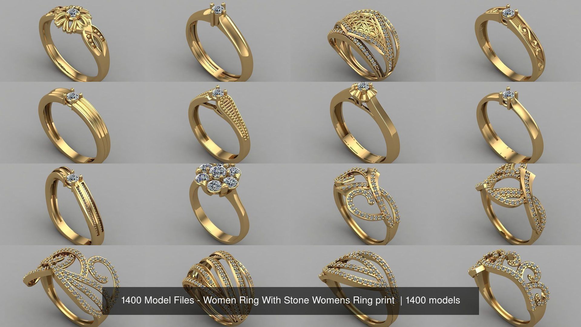 1400 Model Files - Women Ring Womens Rings Plain Models 3DM 3D Model Collection_154