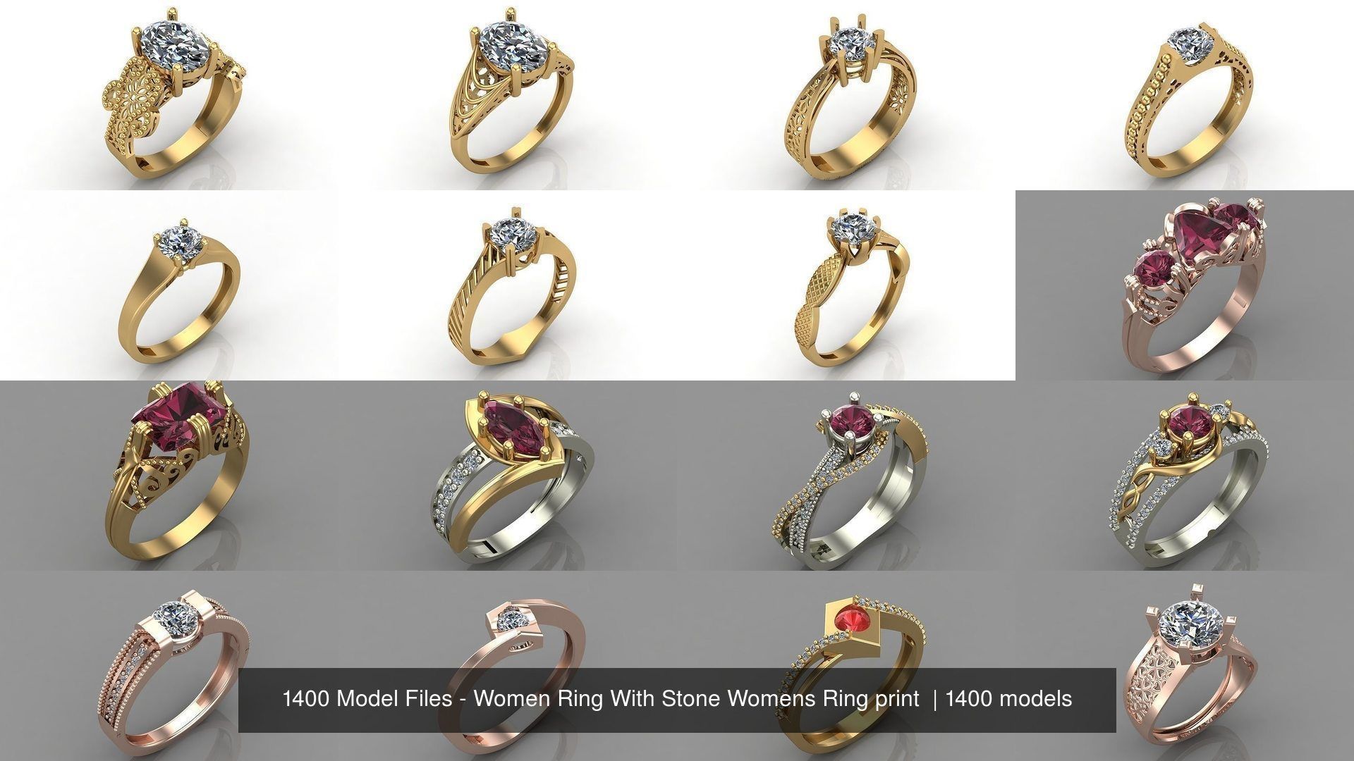 1400 Model Files - Women Ring Womens Rings Plain Models 3DM 3D Model Collection_183