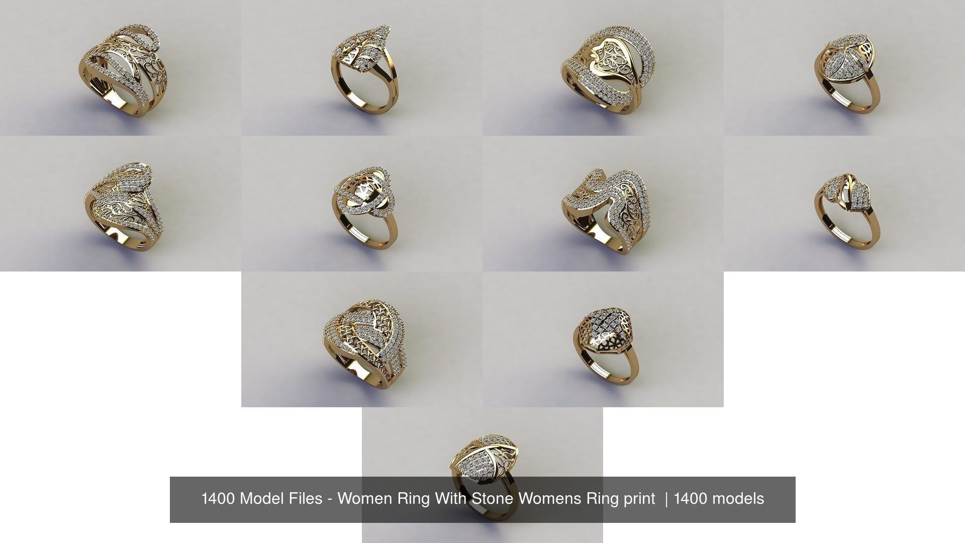 1400 Model Files - Women Ring Womens Rings Plain Models 3DM 3D Model Collection_71