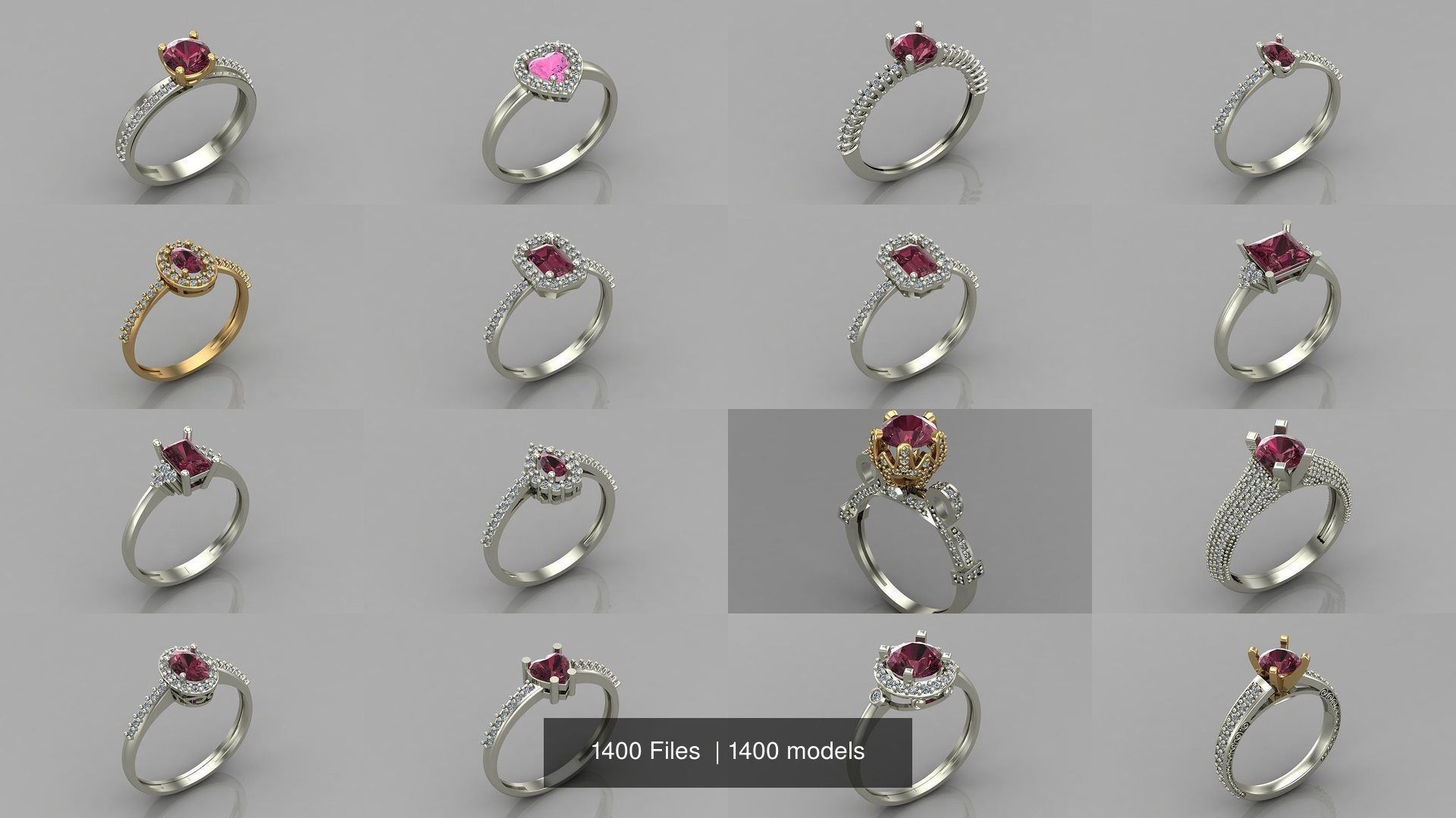 1400 Model Files - Women Ring Womens Rings Plain Models 3DM 3D Model Collection_289