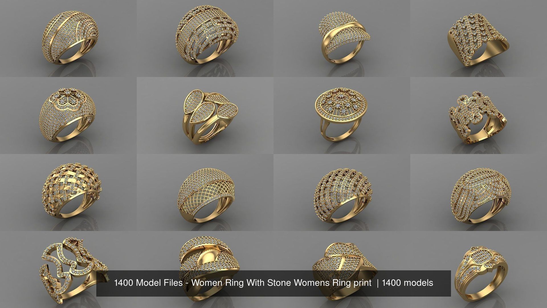 1400 Model Files - Women Ring Womens Rings Plain Models 3DM 3D Model Collection_155