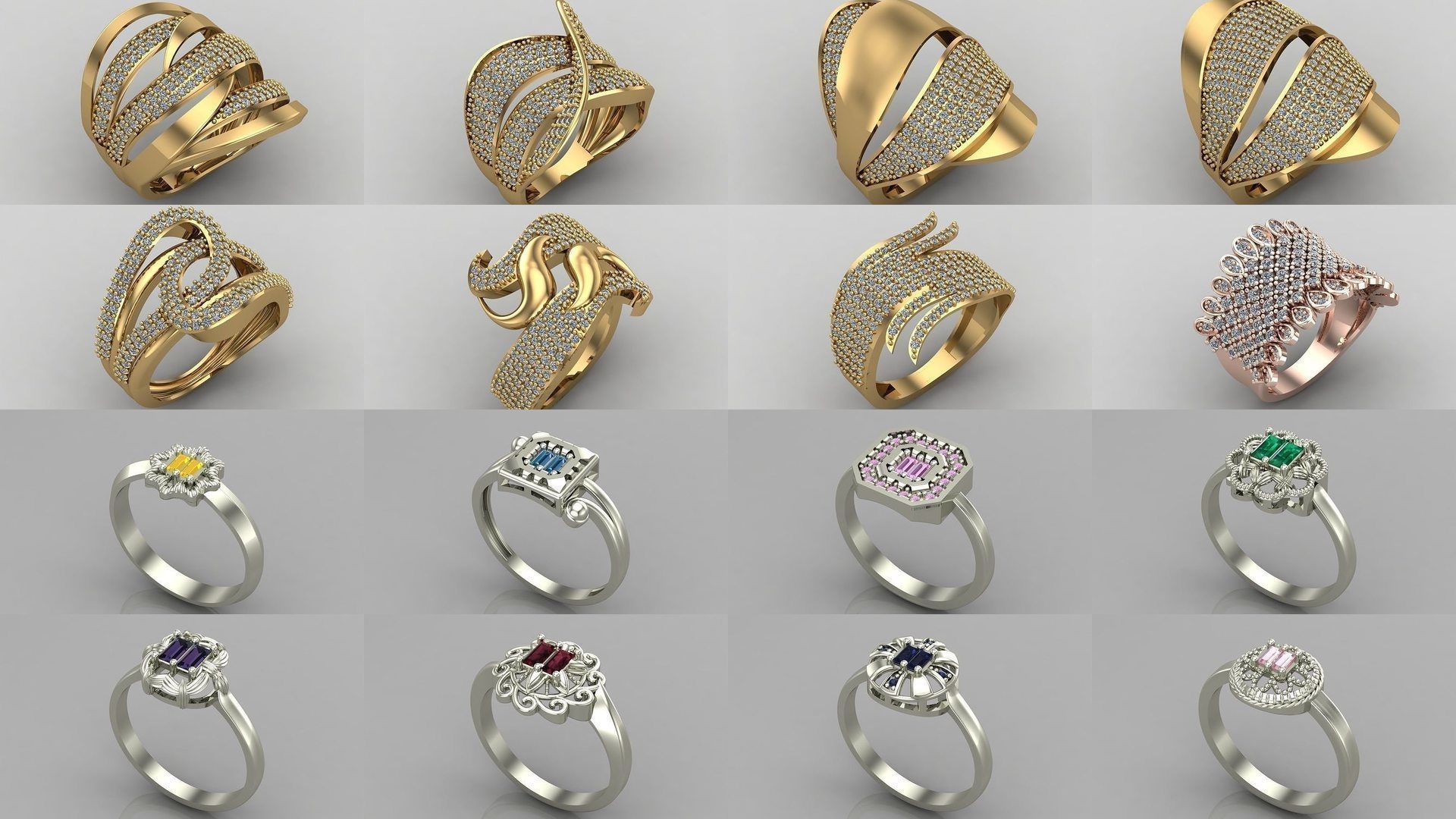 1400 Model Files - Women Ring Womens Rings Plain Models 3DM 3D Model Collection_255