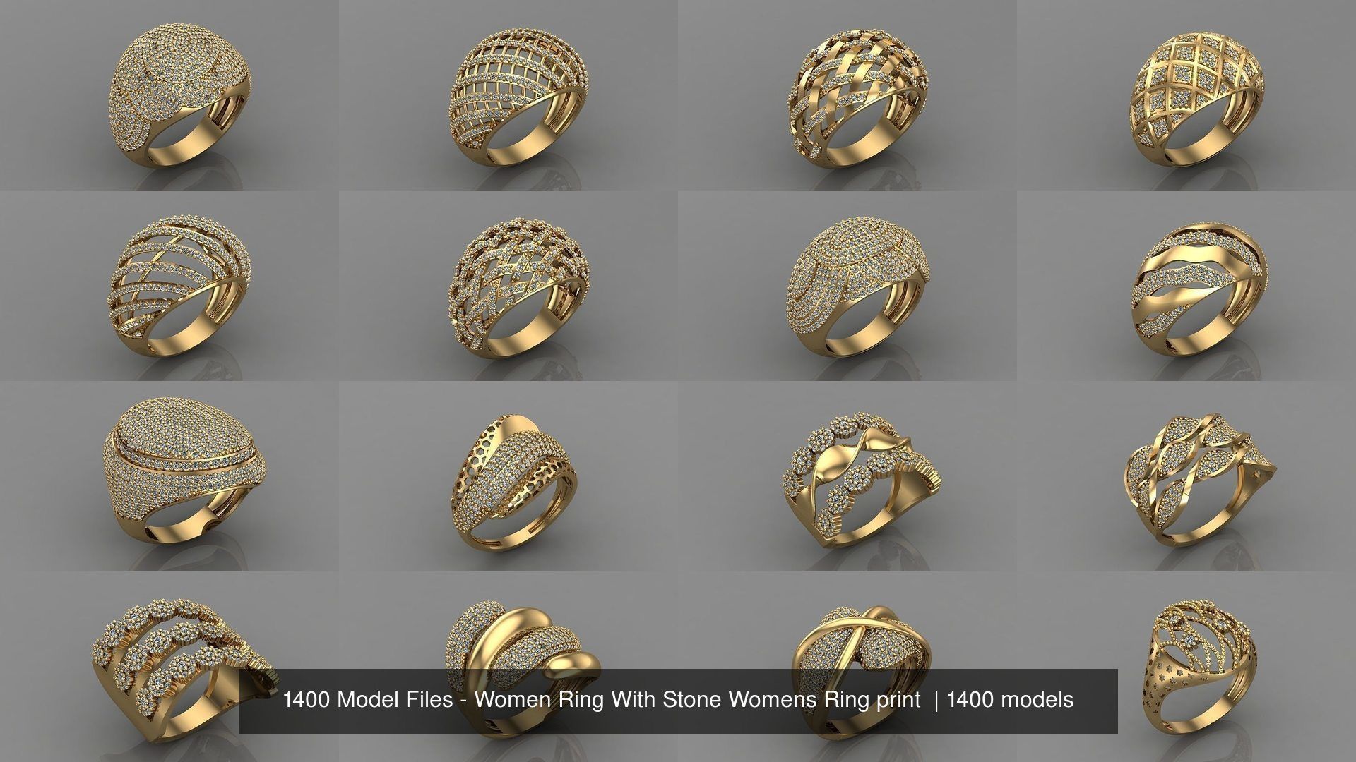 1400 Model Files - Women Ring Womens Rings Plain Models 3DM 3D Model Collection_146