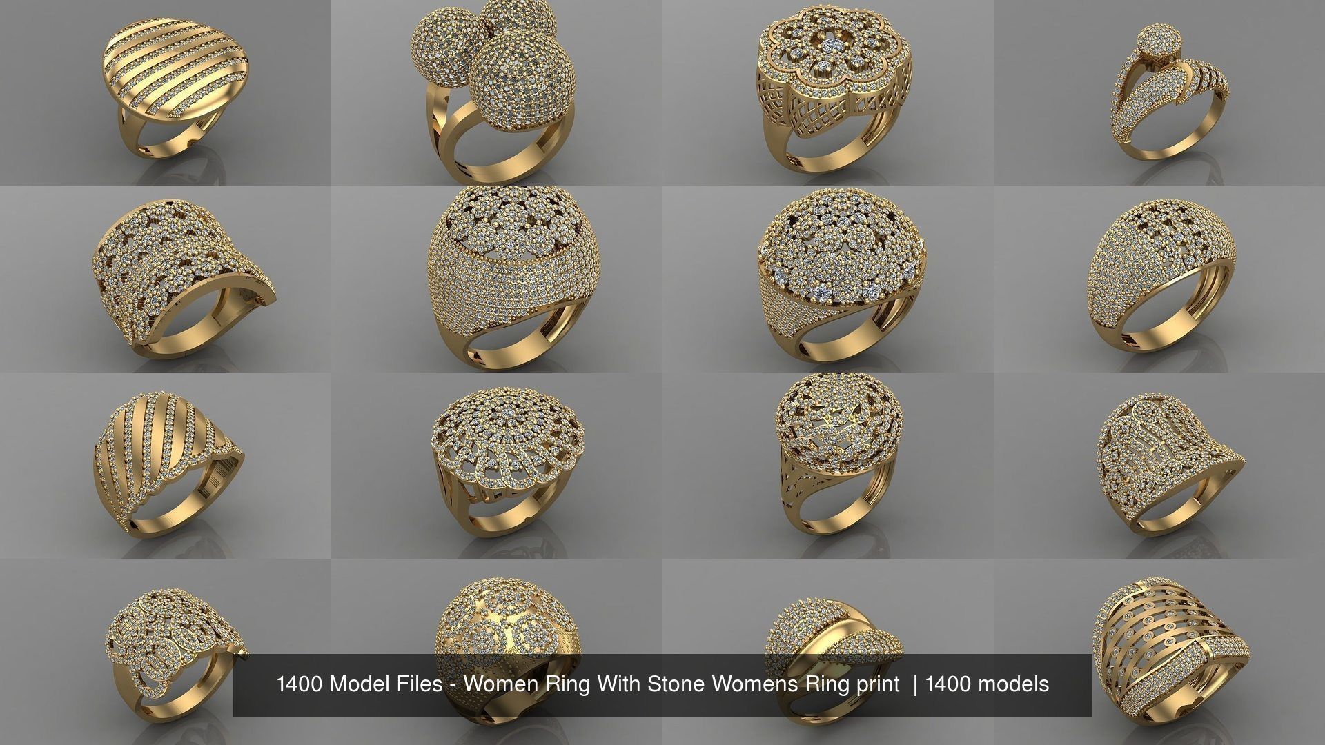 1400 Model Files - Women Ring Womens Rings Plain Models 3DM 3D Model Collection_143