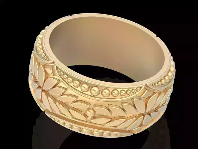 Ornamental carving ring silver gold  printable jewelry 3D model