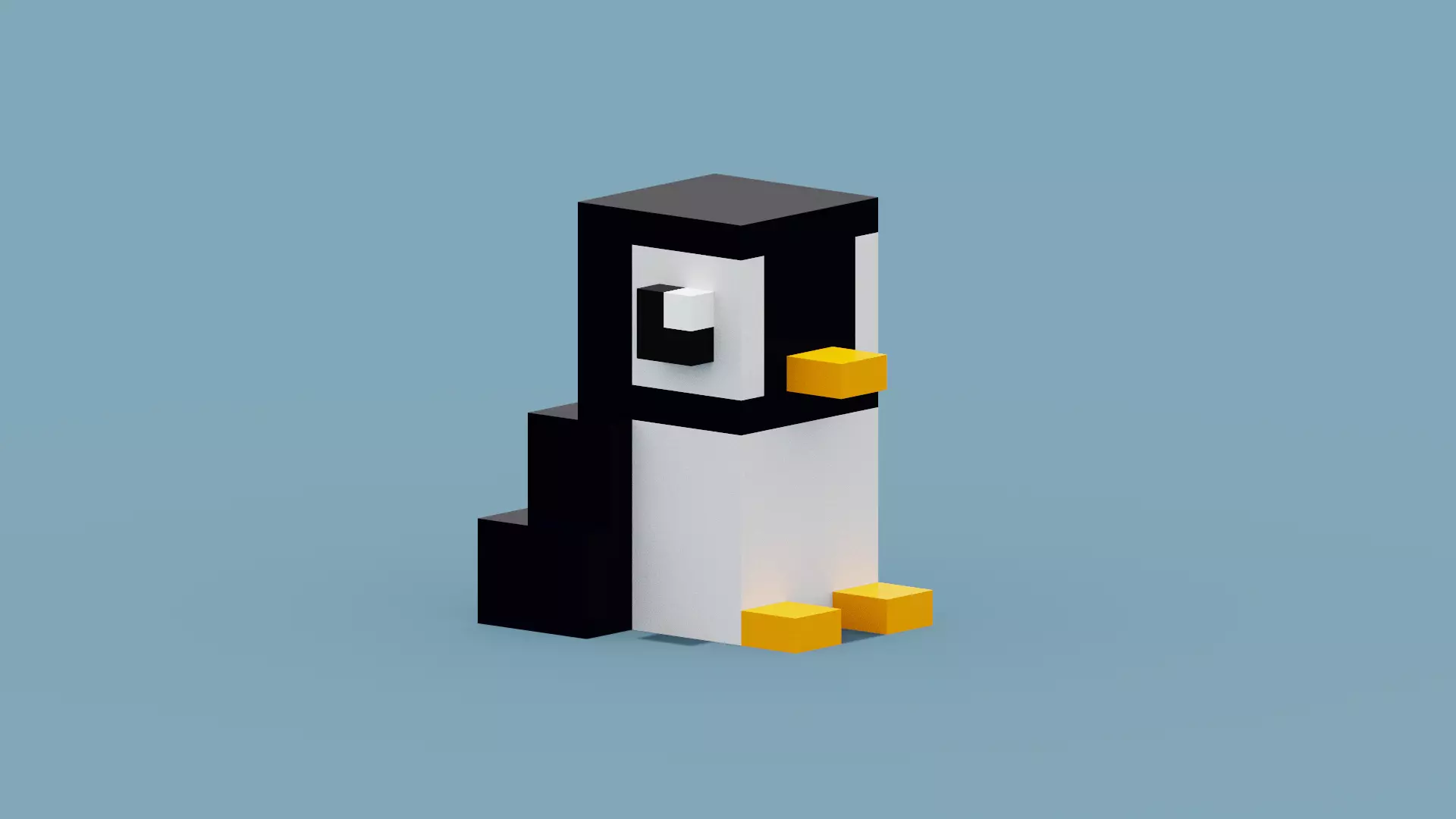 Voxel Penguin Low-poly 3D model_0