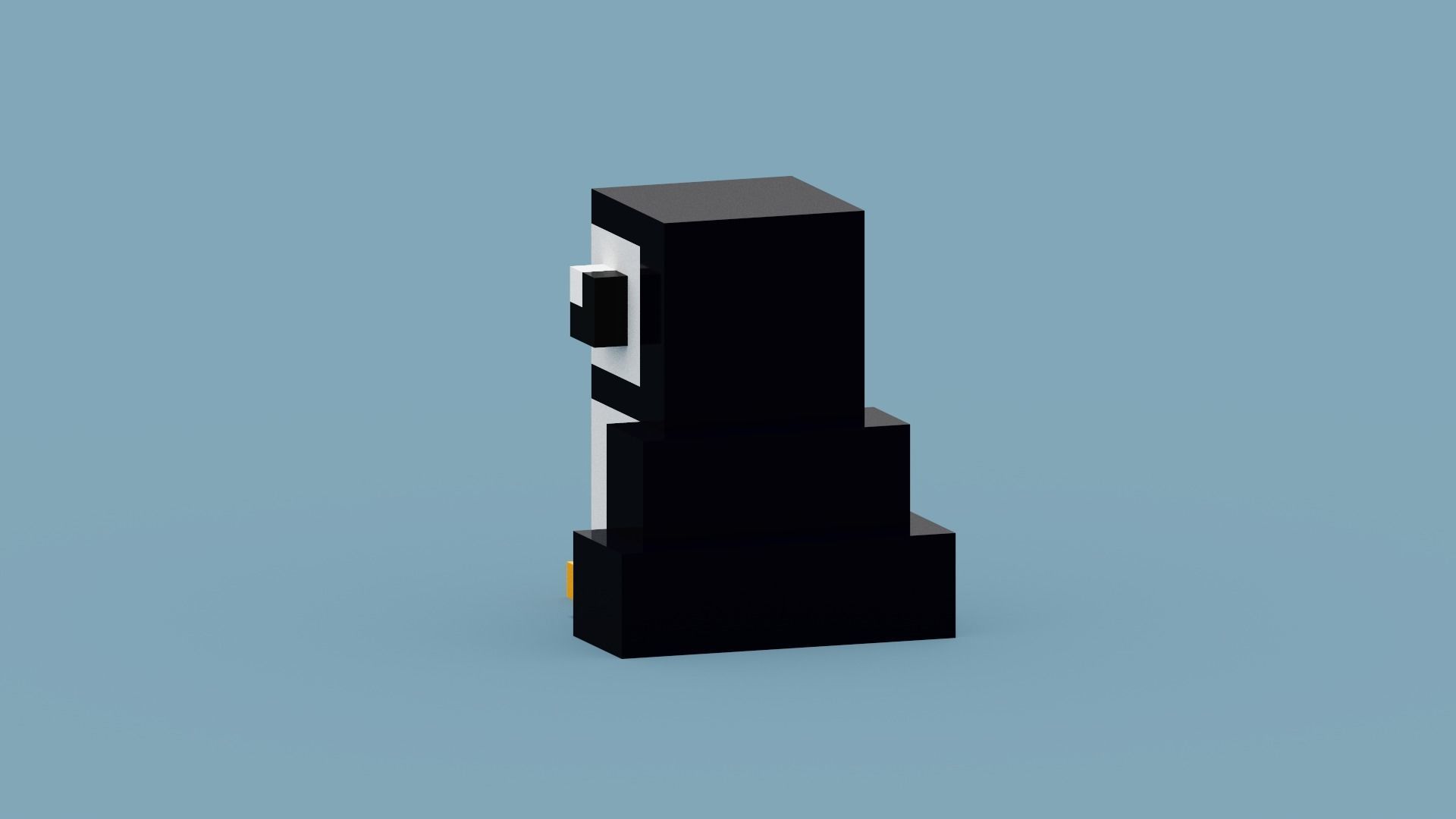 Voxel Penguin Low-poly 3D model_7