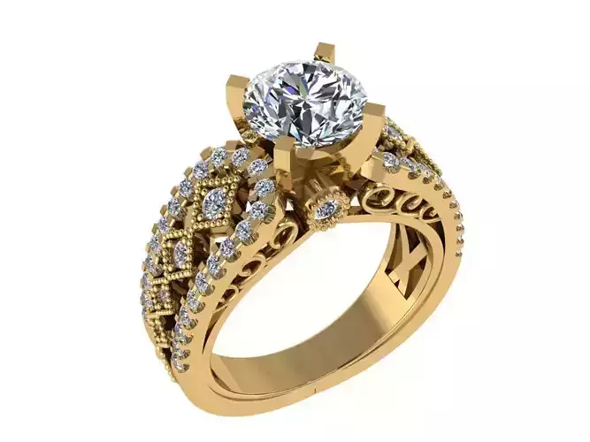 Ring185 gold diamond engagement ring