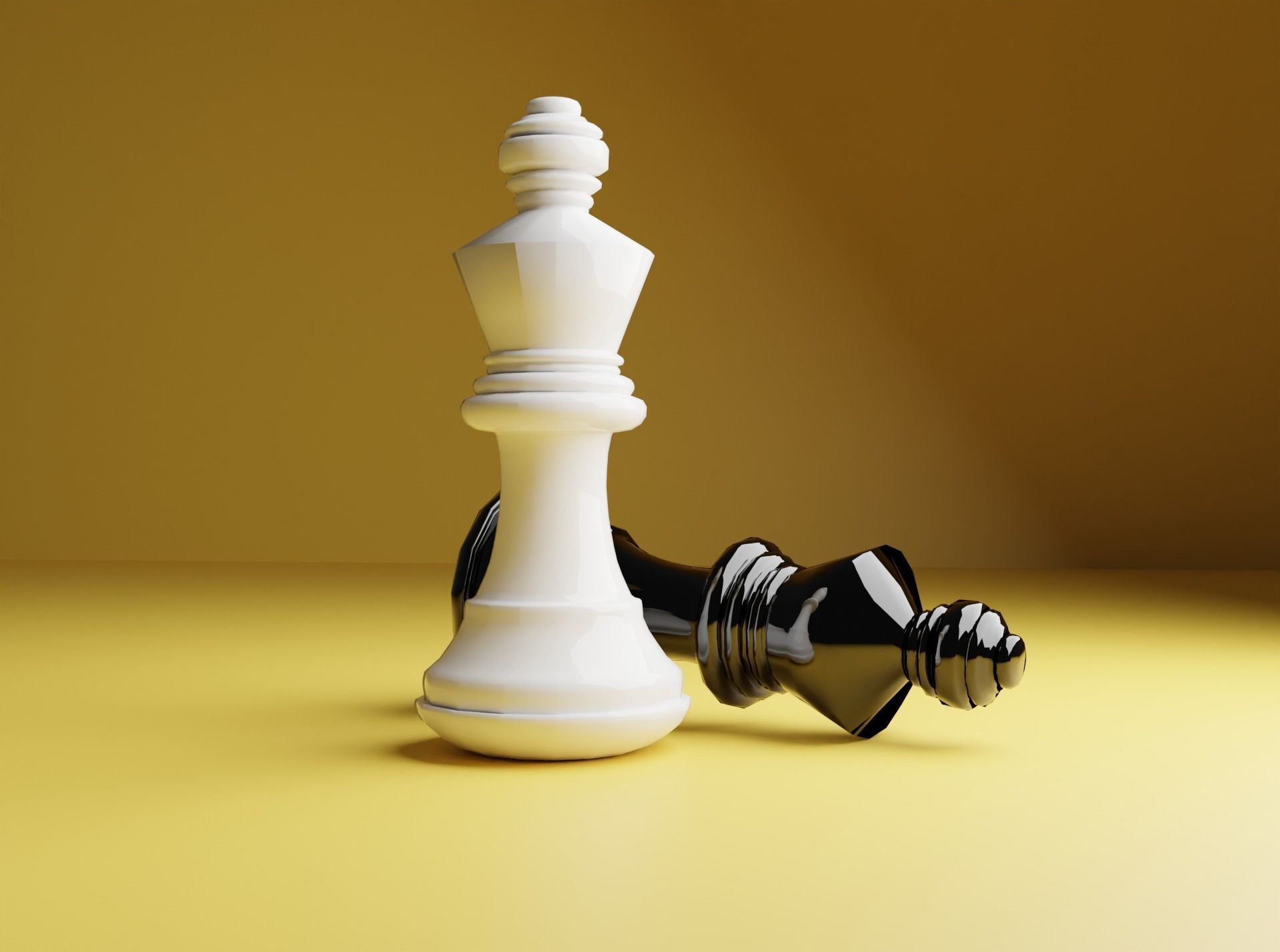 Chess pieces 3D model Low-poly 3D model_1