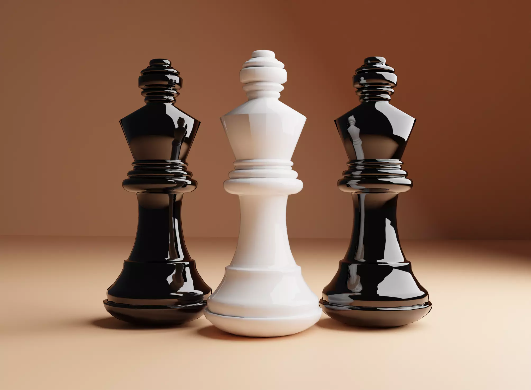 Chess pieces 3D model Low-poly 3D model_0